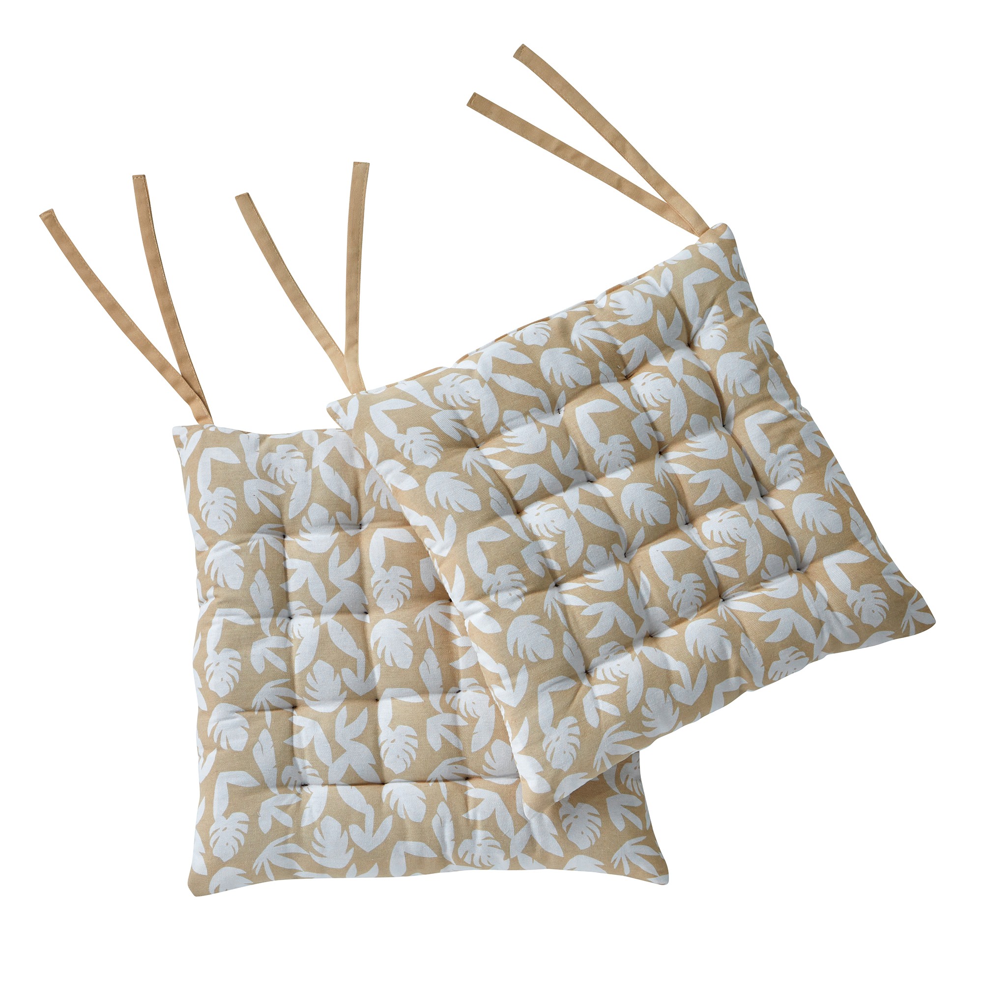 Galette De Chaise Imprimé Feuillage Découpé - Lot De 2 - Blancheporte