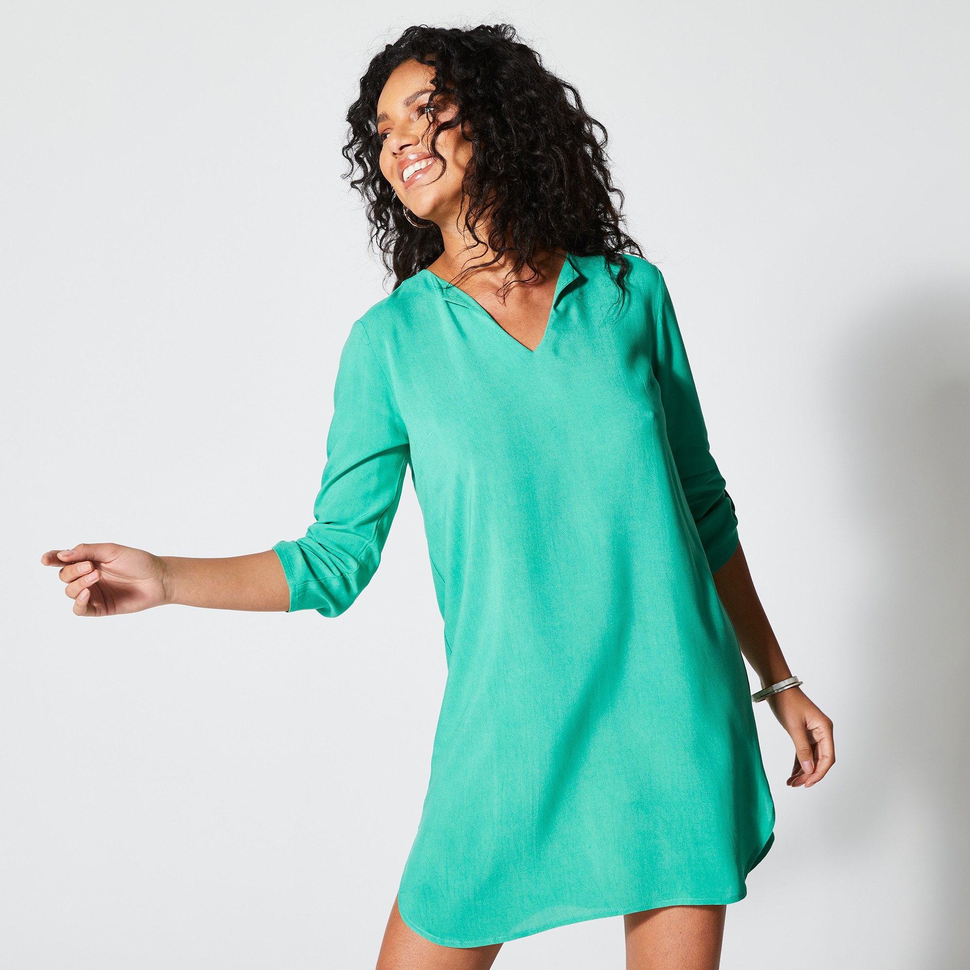 Tunique De Plage Manches 3/4 Unie - Blancheporte