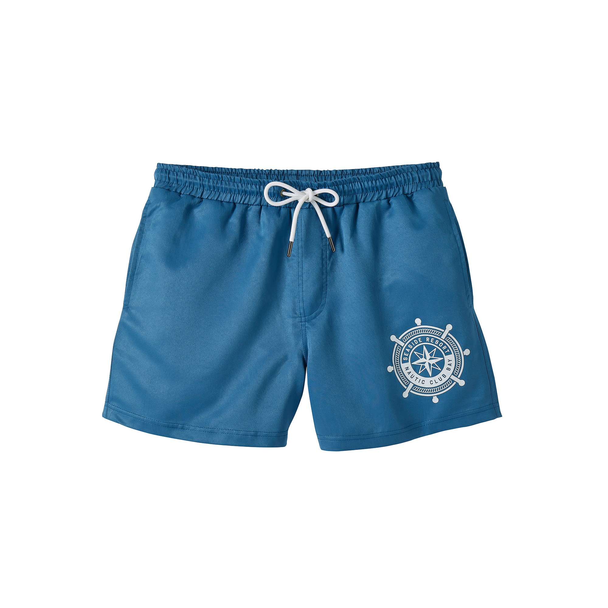 Short De Bain Uni Motif Contrasté - Blancheporte