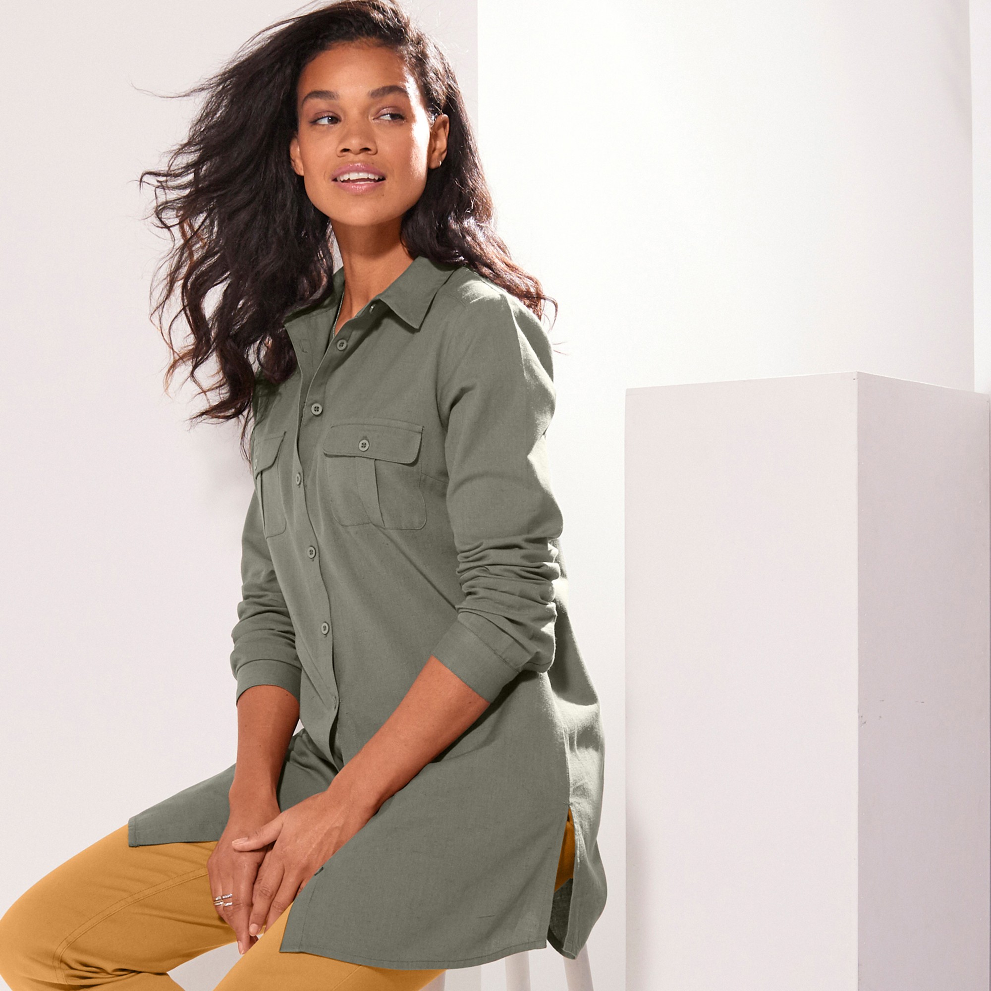 Longue top chemise femme
