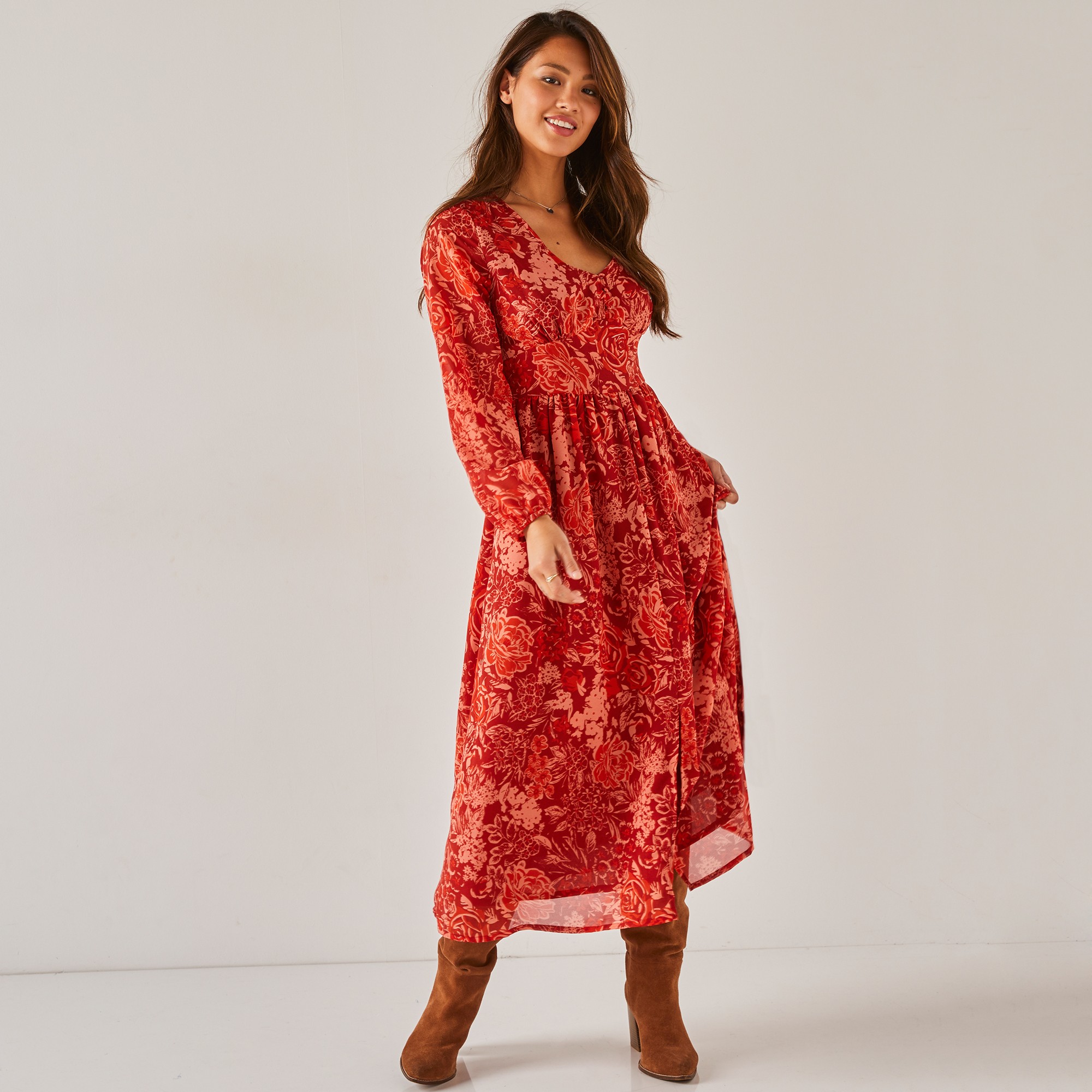 Robe Évasée Imprimée, Voile, Spéciale Petites - Blancheporte