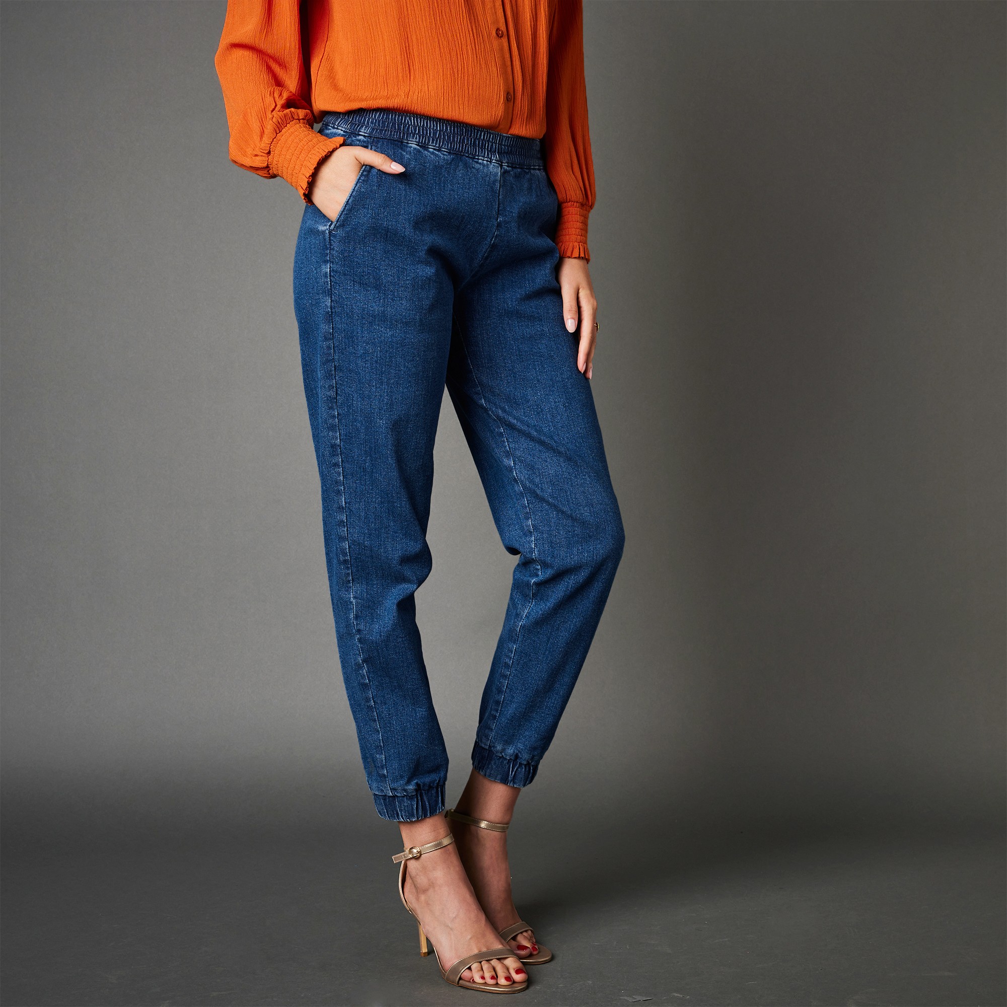 Jean Bas Resserré, Taille Élastiquée - Lora Zellini