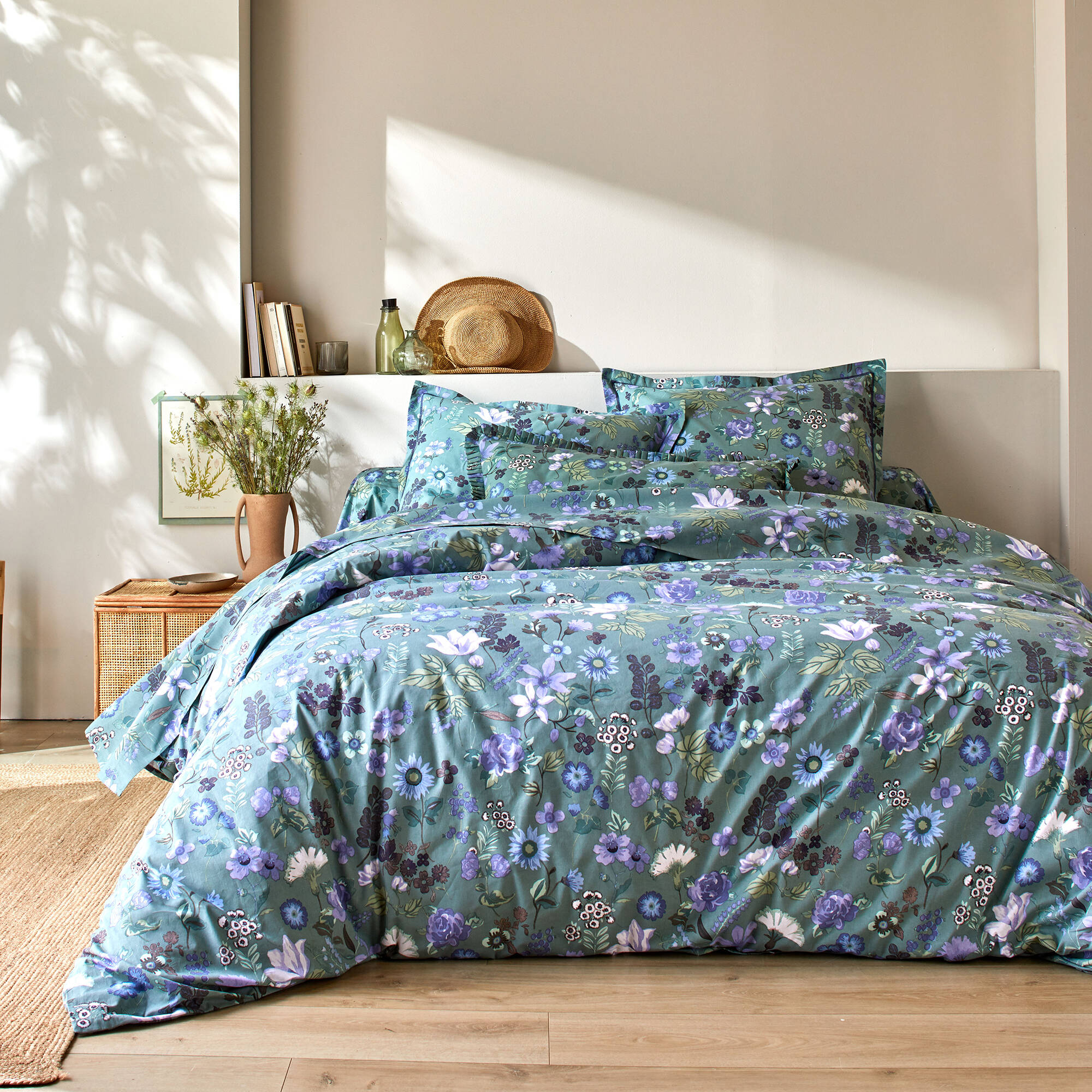 Linge de lit Kelly en coton imprimé floral - Blancheporte