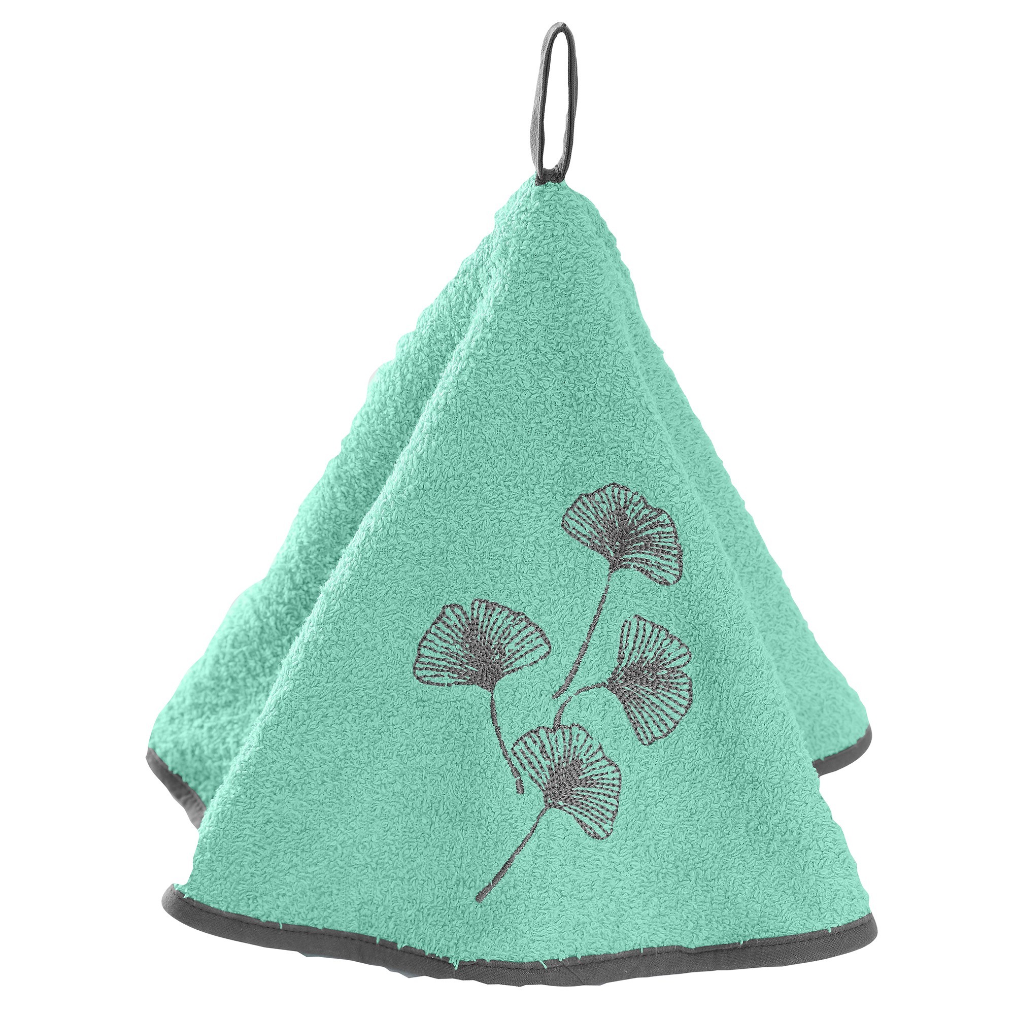 Essuie-mains Éponge Brodé Ginkgo Forme Cloche - Blancheporte