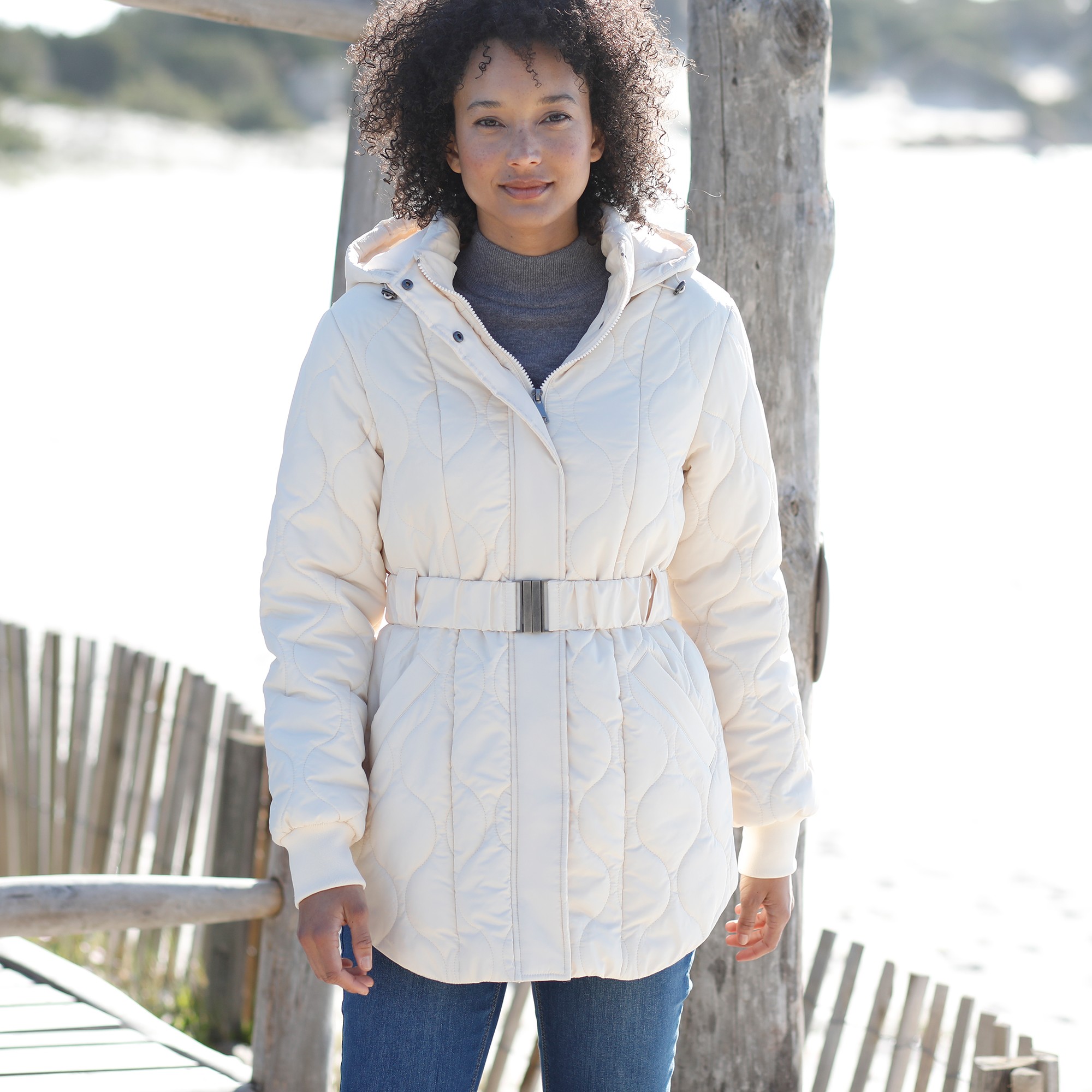 Parka blanche porte clearance