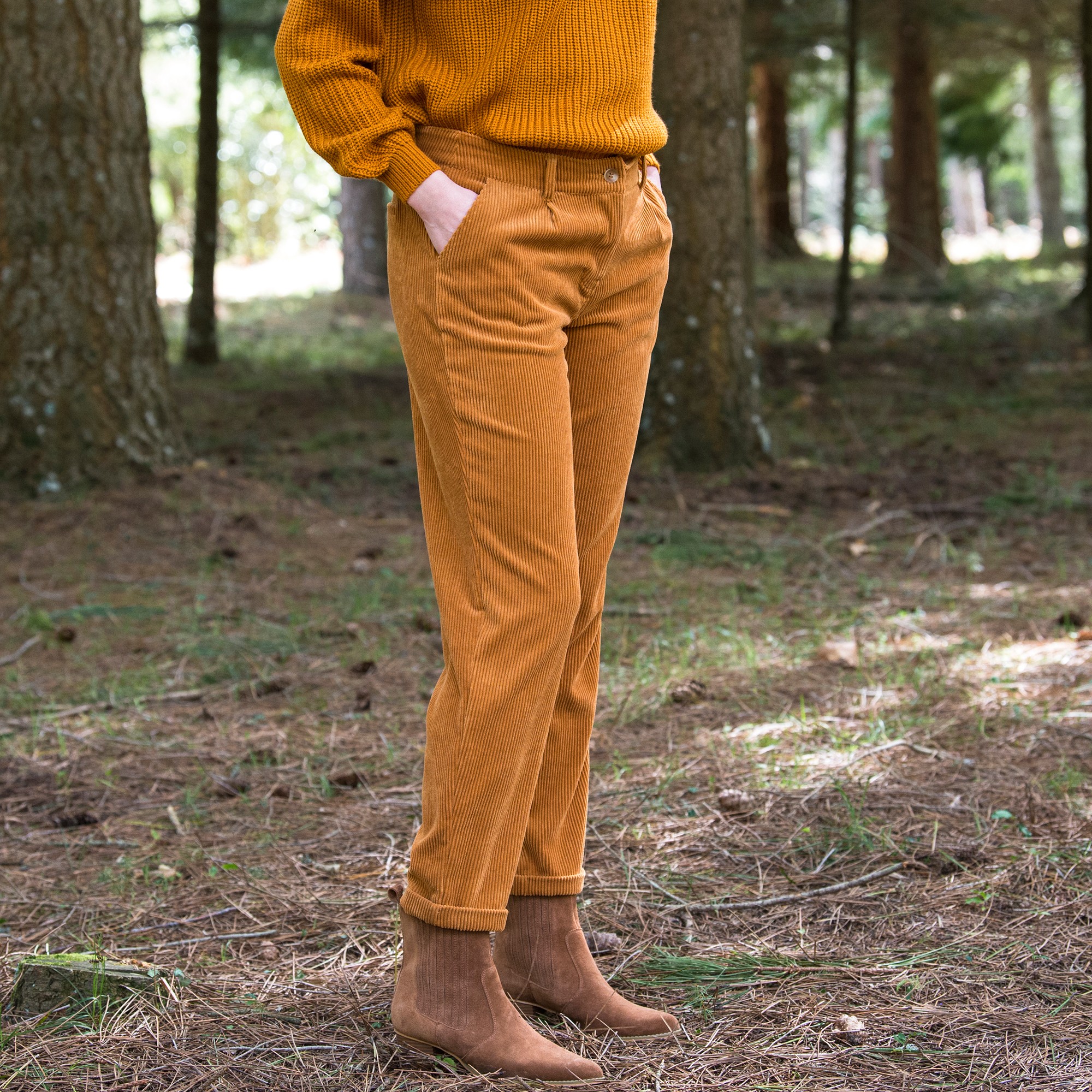 Pantalon 7 8 me velours miel Blancheporte