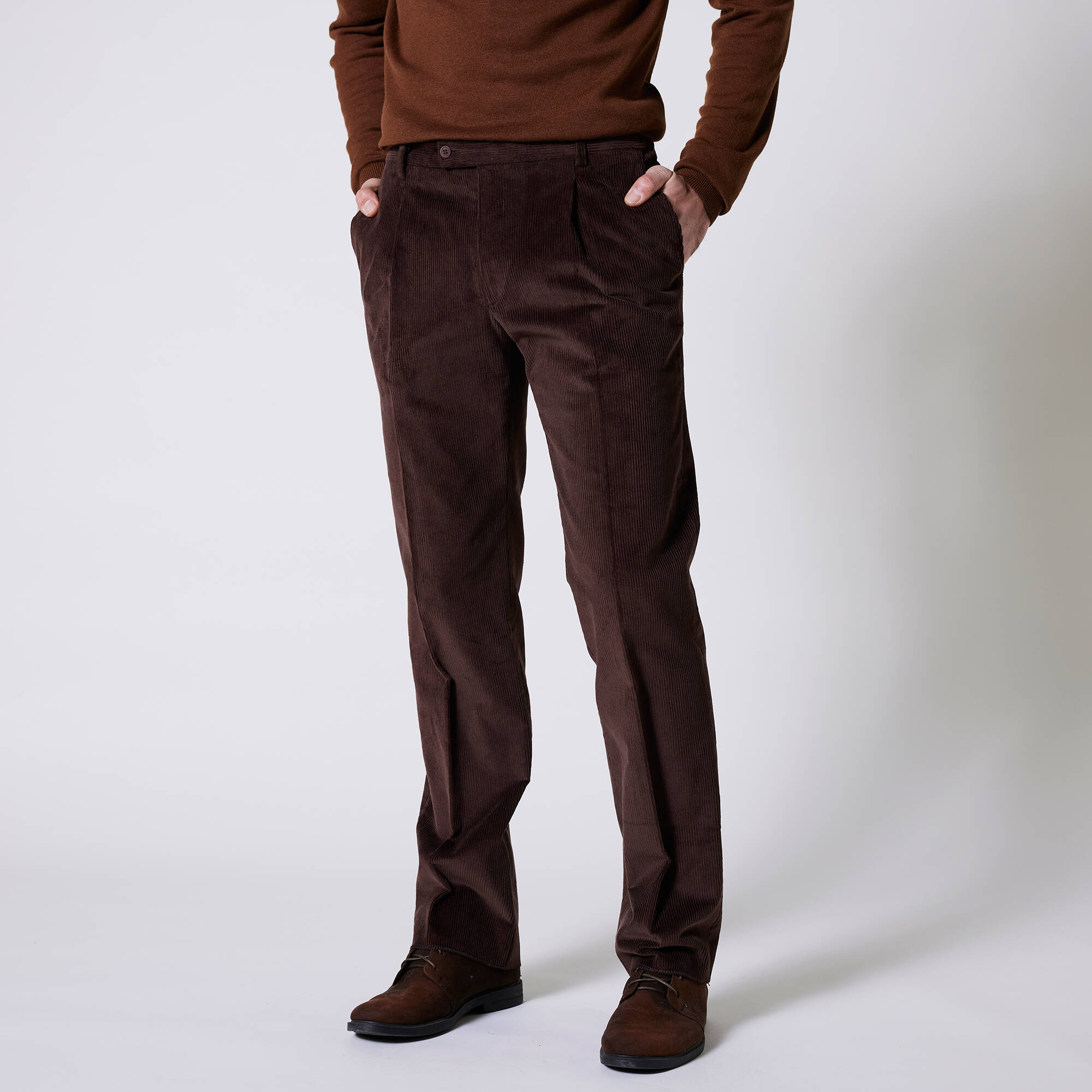 Pantalon velours taille elastiquee sans pince