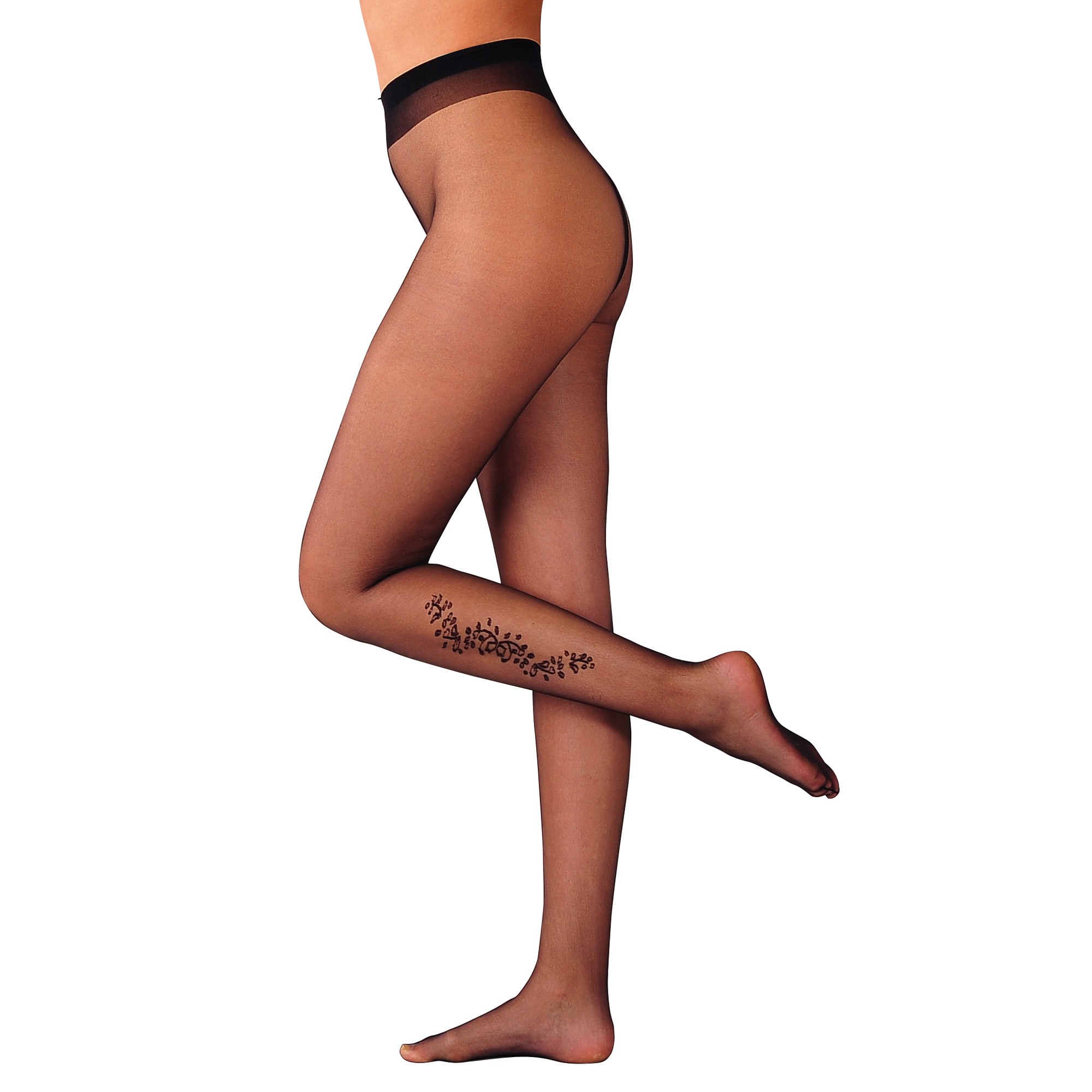 Collant Fantaisie Imitation Tattoo fleurs - Lot De 2 - Blancheporte