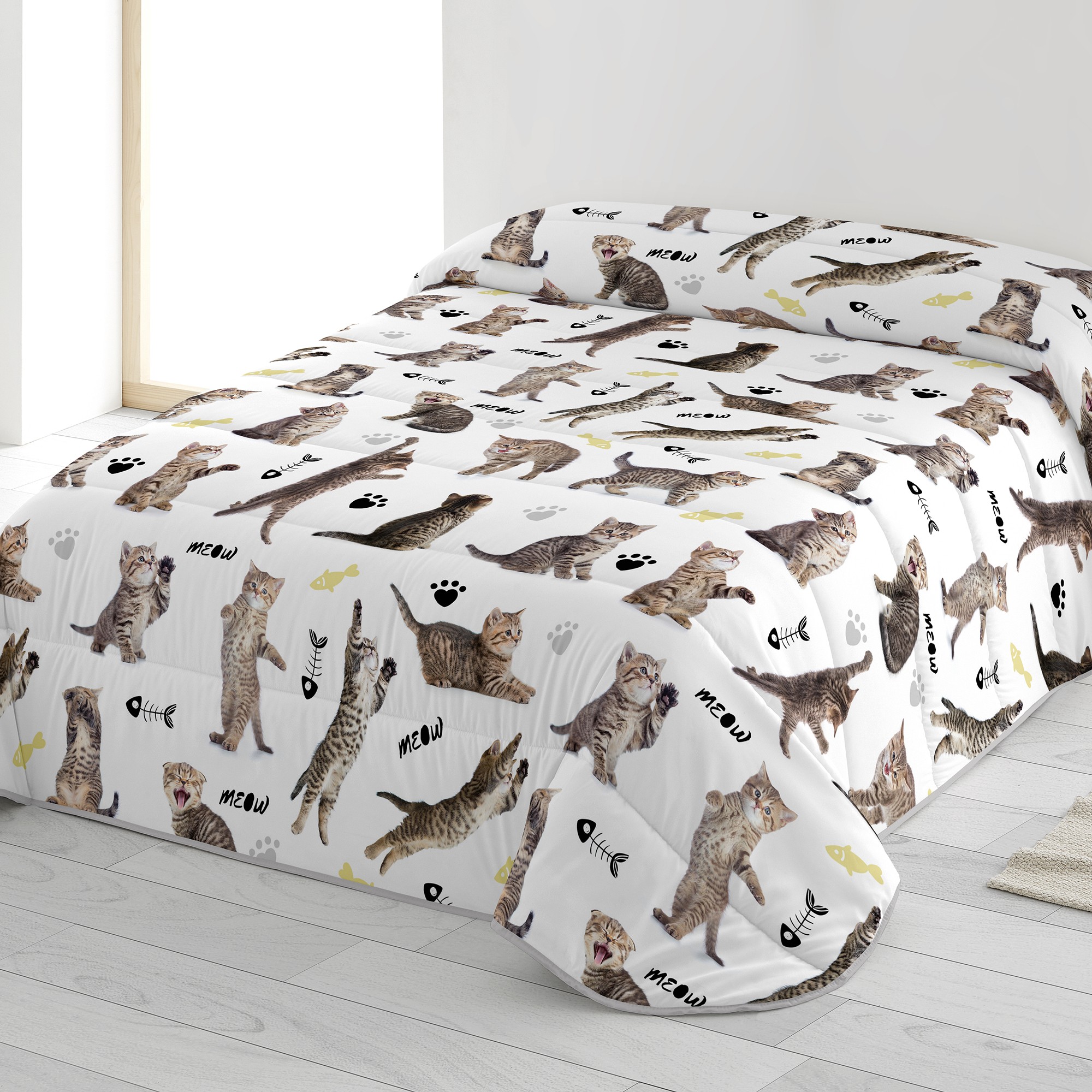 Couette Microfibre Imprimée Chatons 200 G/m² - Blancheporte