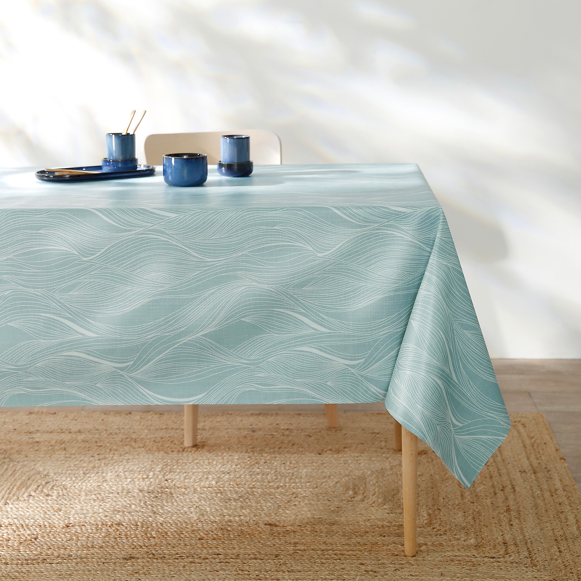Nappe Toile Cirée Imprimée Vagues - Blancheporte