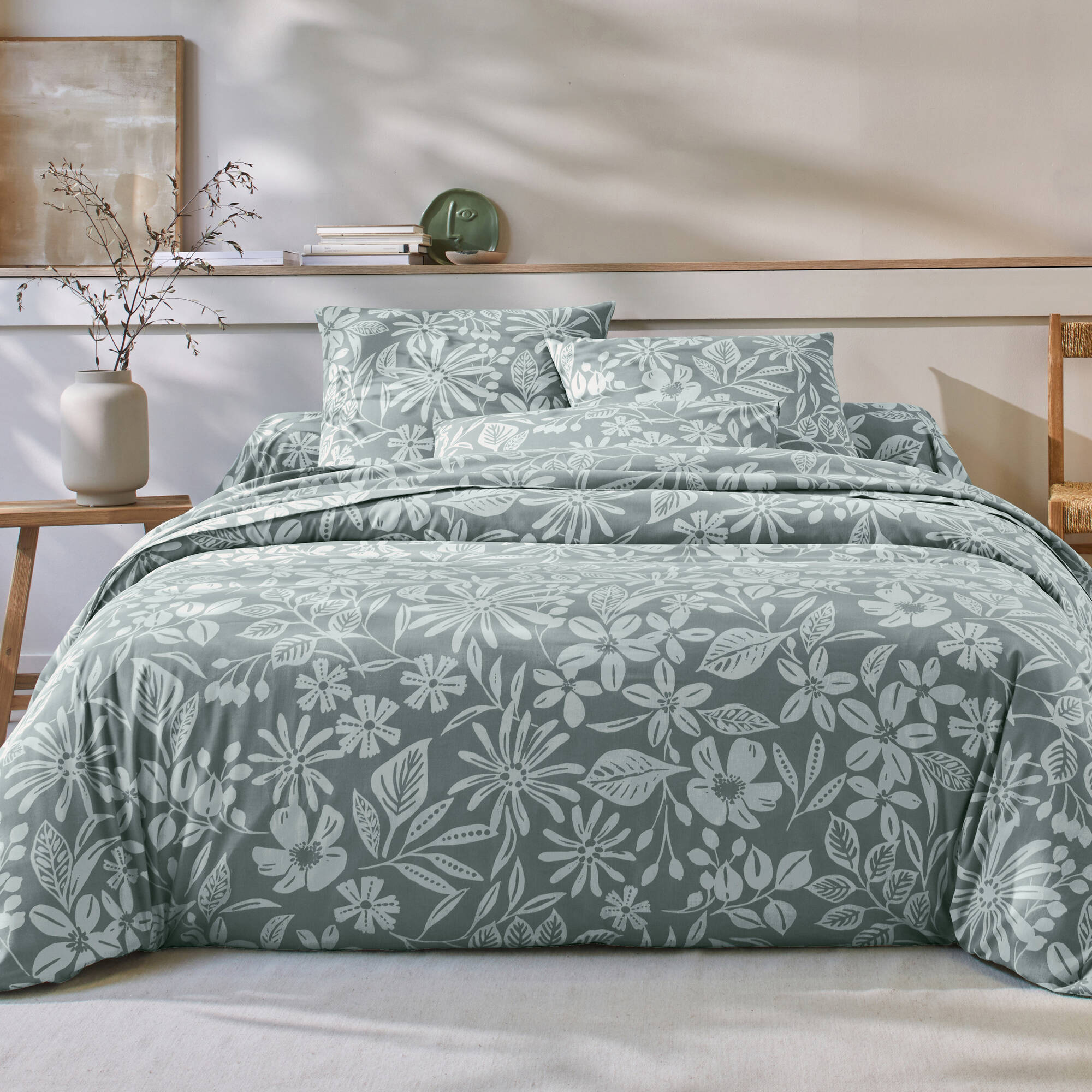 Linge de lit Céline en coton imprimé floral - Blancheporte