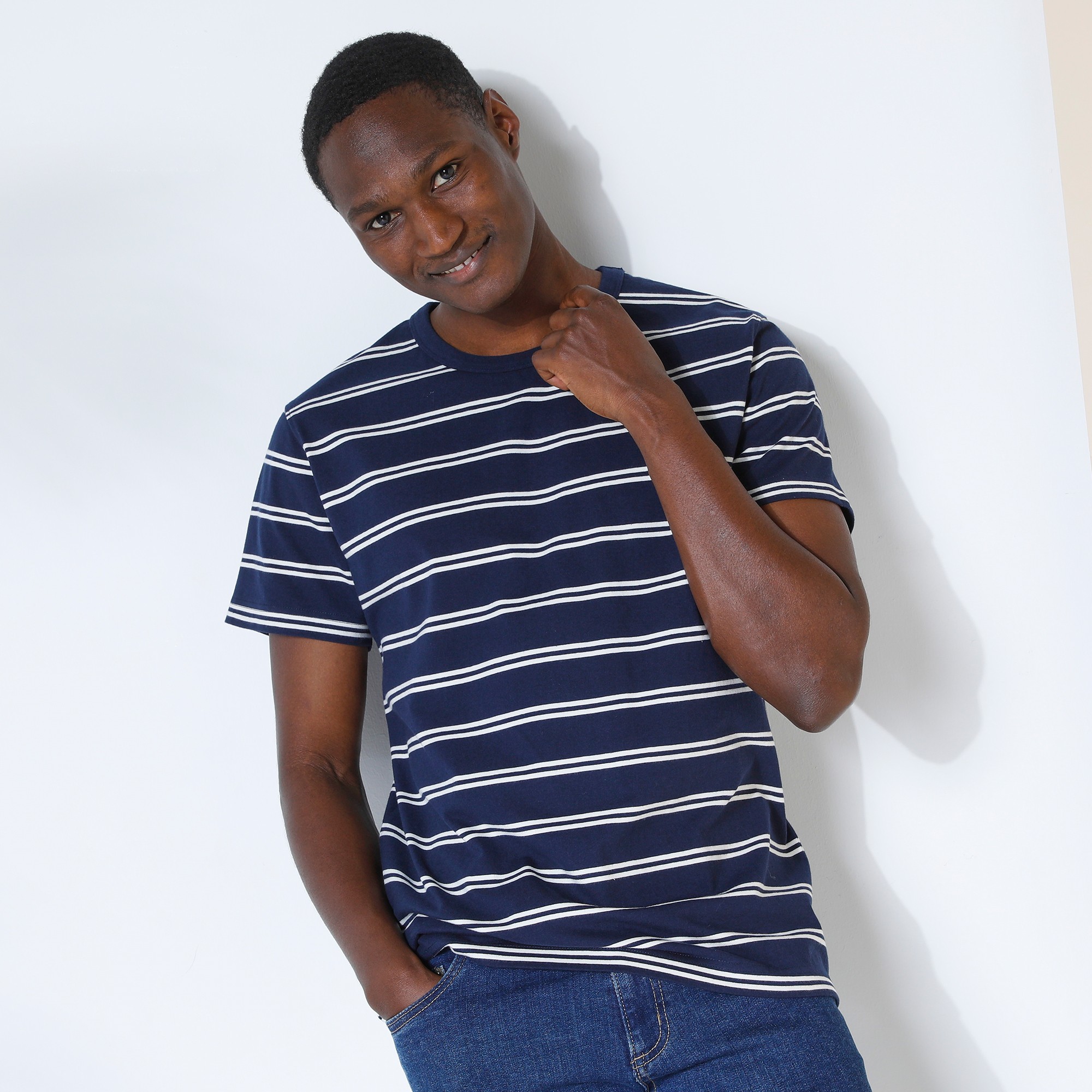 T-shirt Rayé Col Rond Manches Courtes - Coton Biologique - Blancheporte