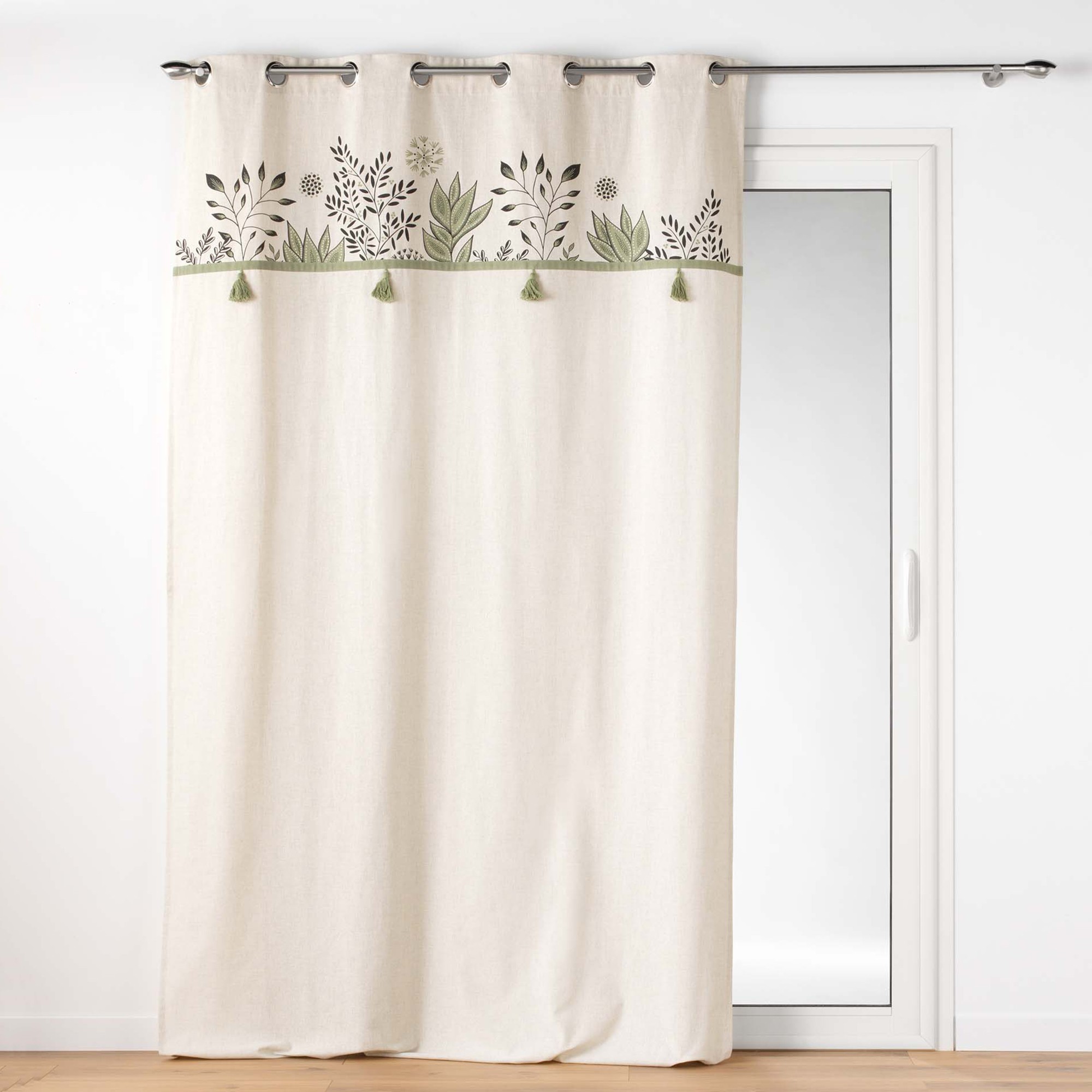 Rideau Pompons Et Fleurs - Blancheporte