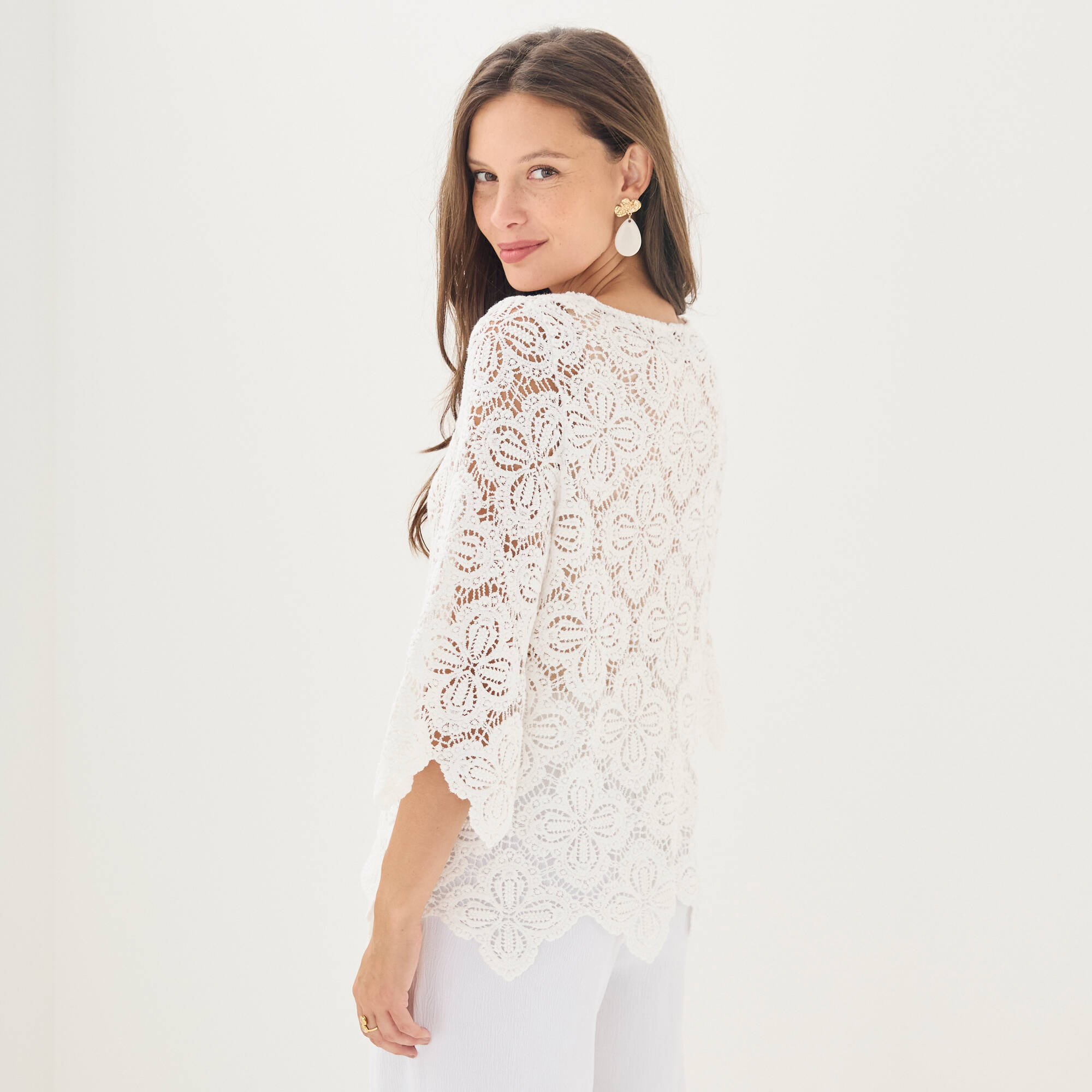 Top macram cailles manches pagodes - Blancheporte 40 €