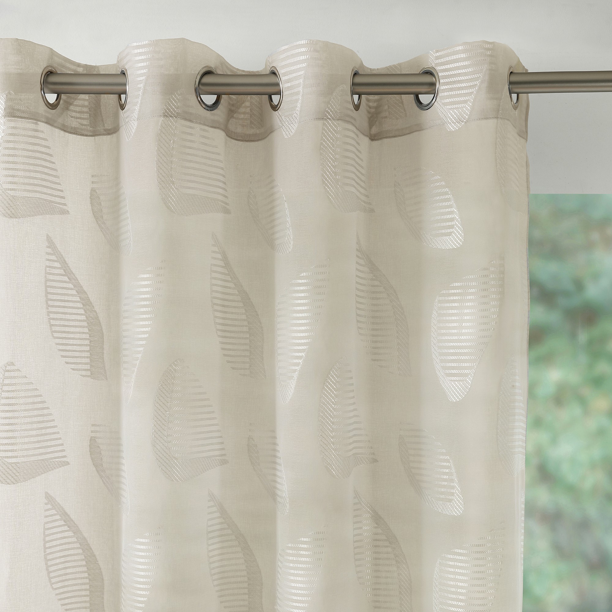 Panneau Voile Fils Fantaisie Finition Oeillets - Blancheporte