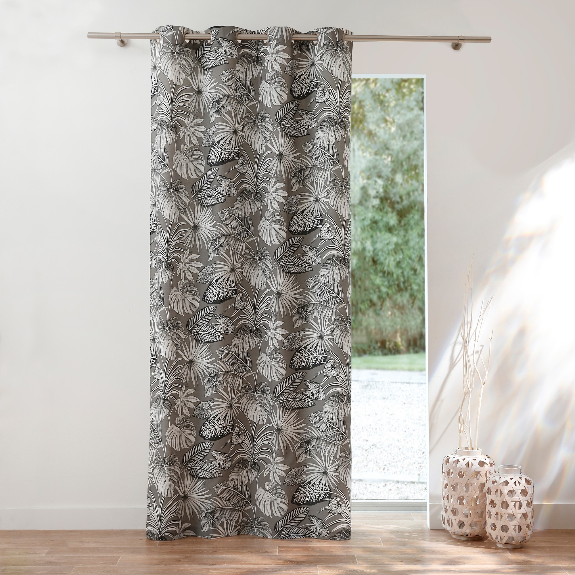 Rideau Oeillets Tamisant Imprimé Tropical - Blancheporte