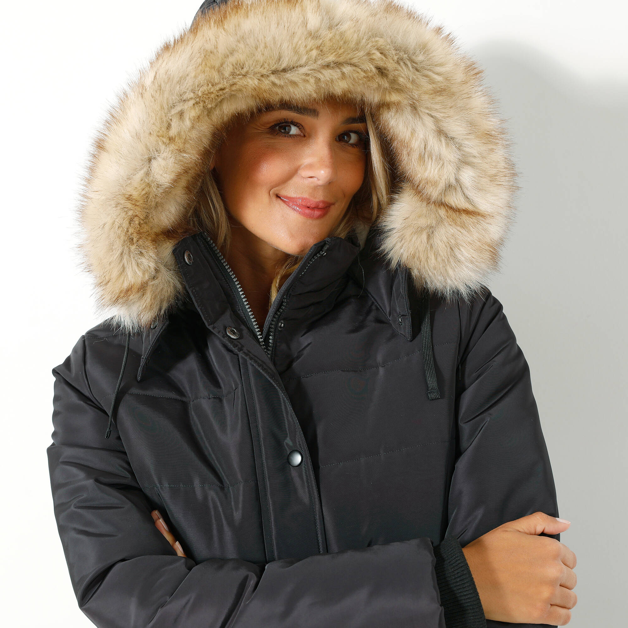 Veste Polaire Doublée Laine Moutons Femme – Parka Capuche Fourrure Hiver, Chaud & Élégante Pour Froid Mordant