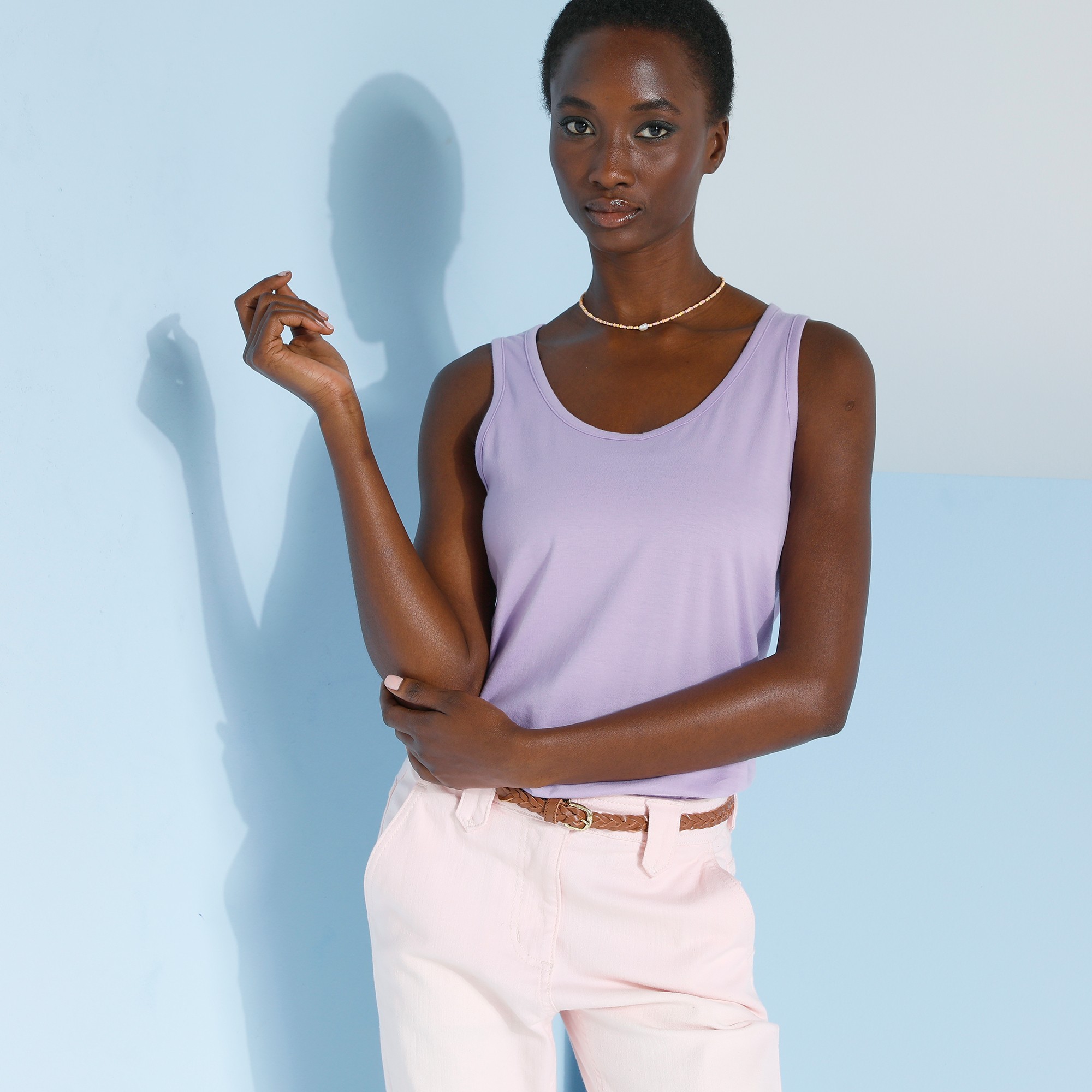 Débardeur Bretelles Larges Uni Coton - Blancheporte