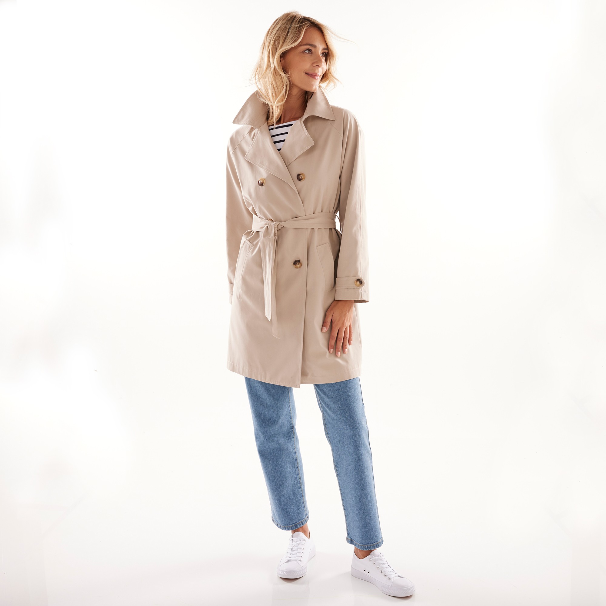 Trench d perlant ceinture amovible beige Blancheporte