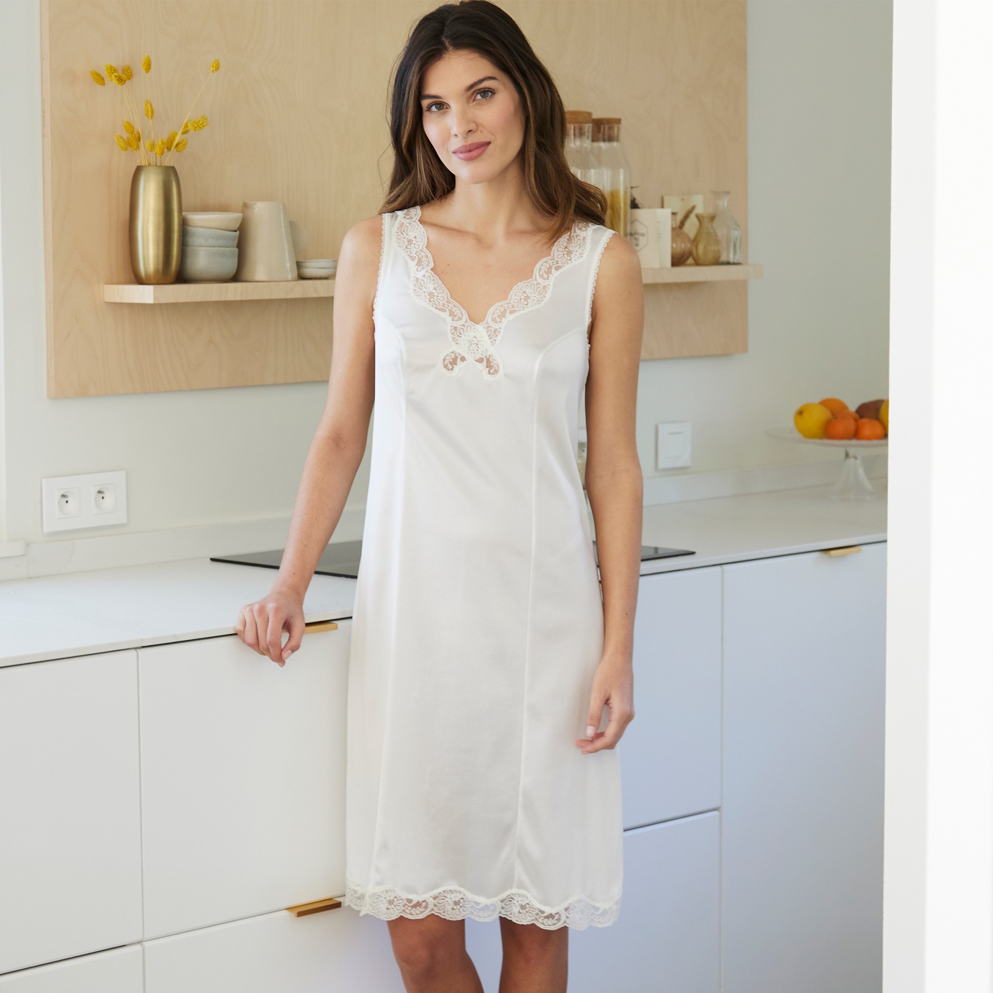 Invisible Etam Fond De Robe Maille Satinu00e9e Long 90cm Femme