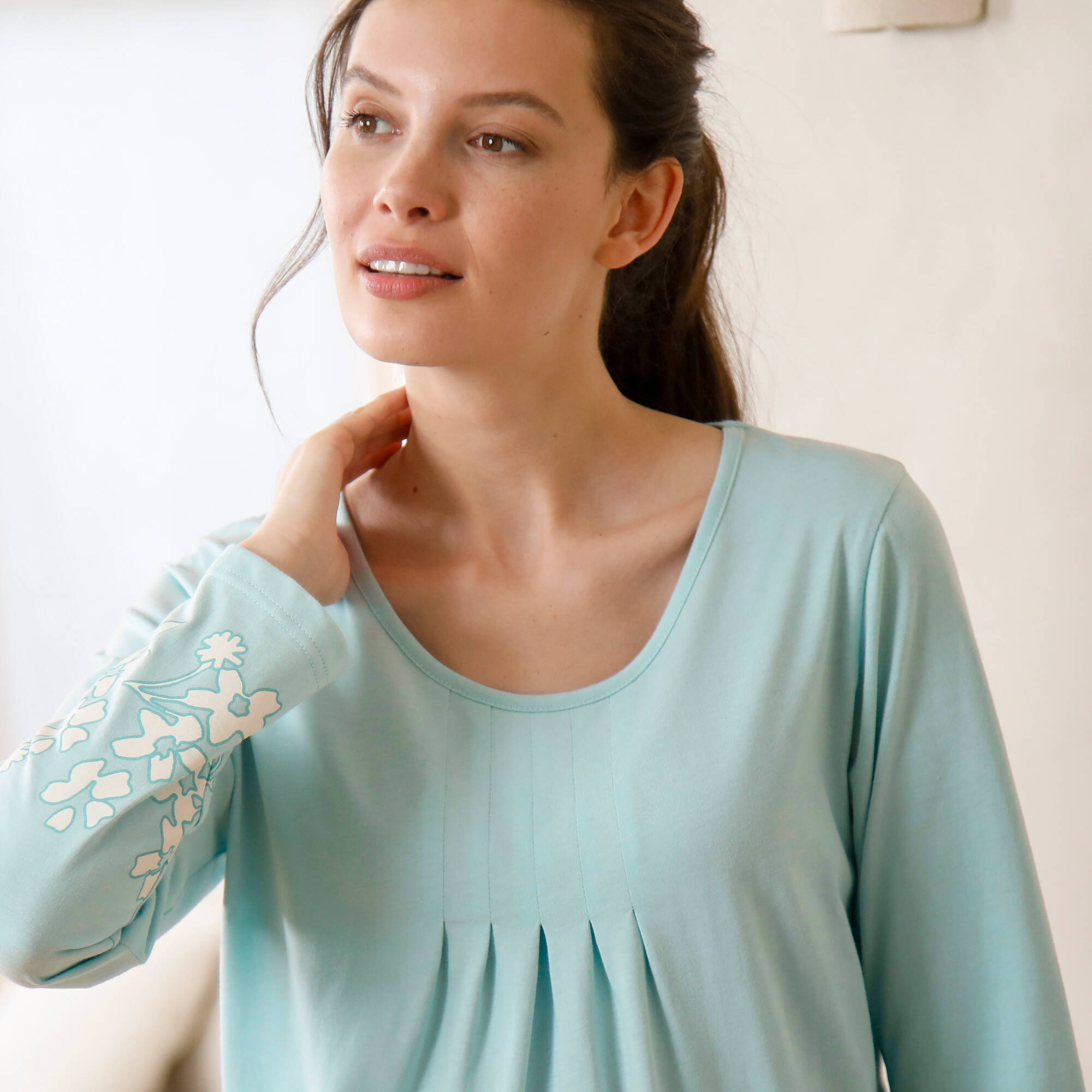 Chemise de nuit imprime fleurie manches longues - Blancheporte 23$