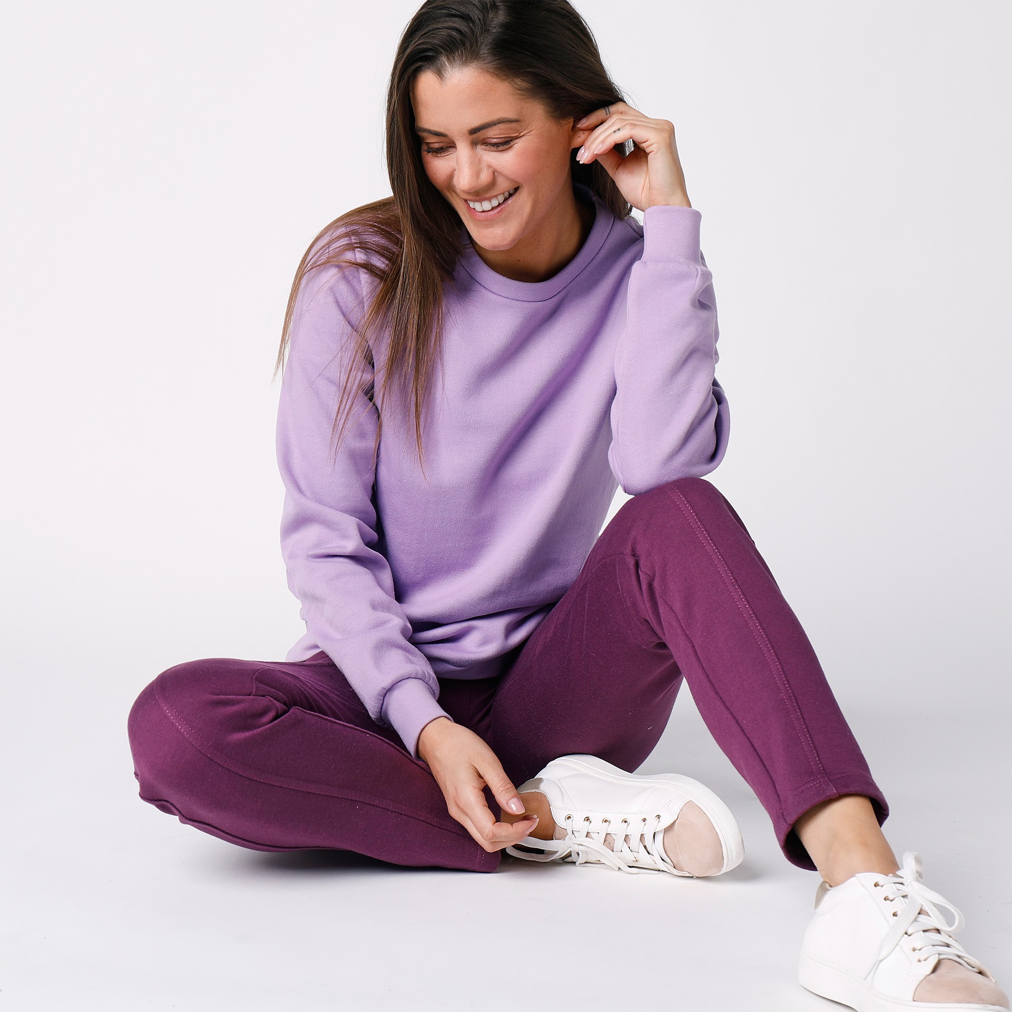 Pantalon jogging molleton gratt prune Blancheporte