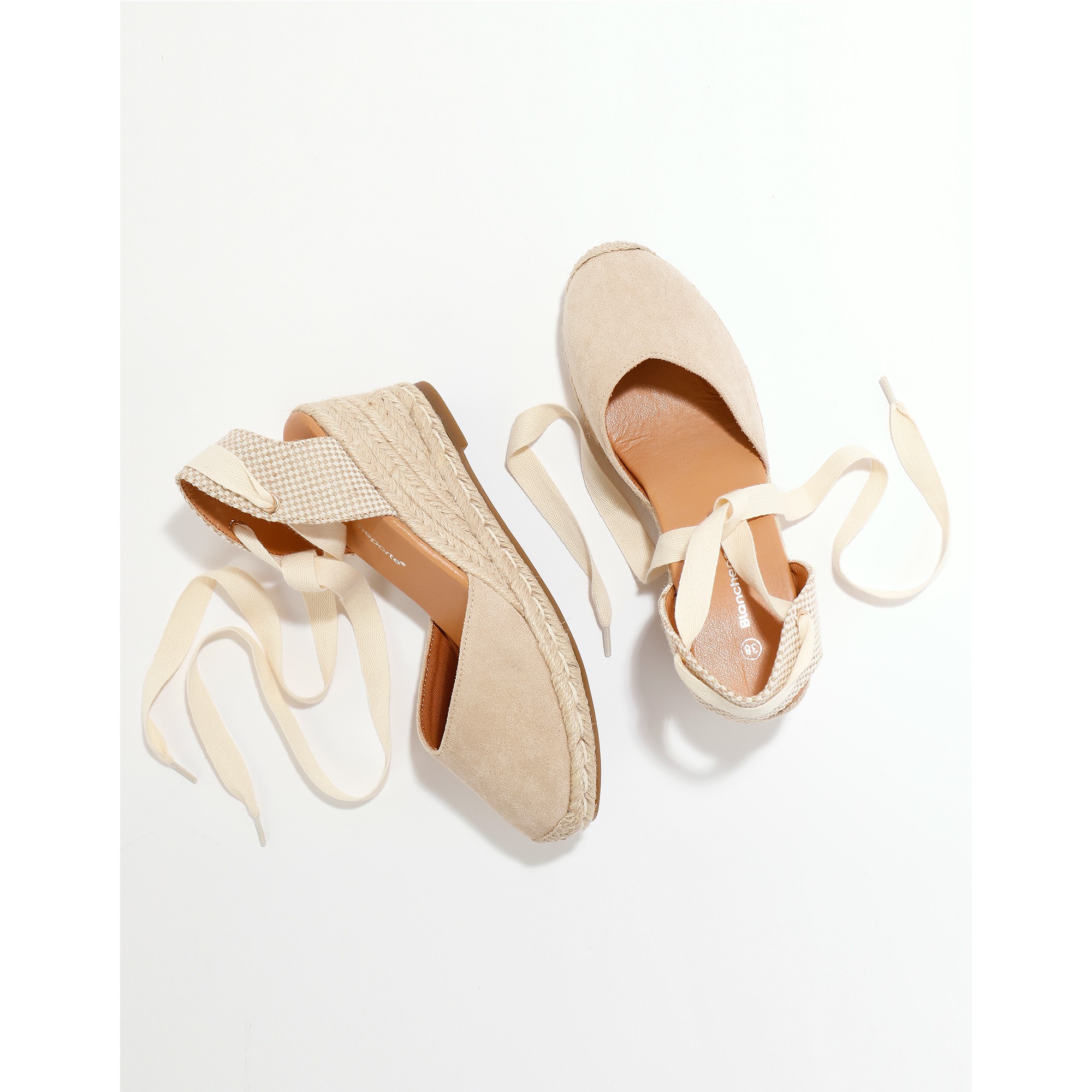 Sandales Compensées Corde Avec Liens À Nouer - Blancheporte