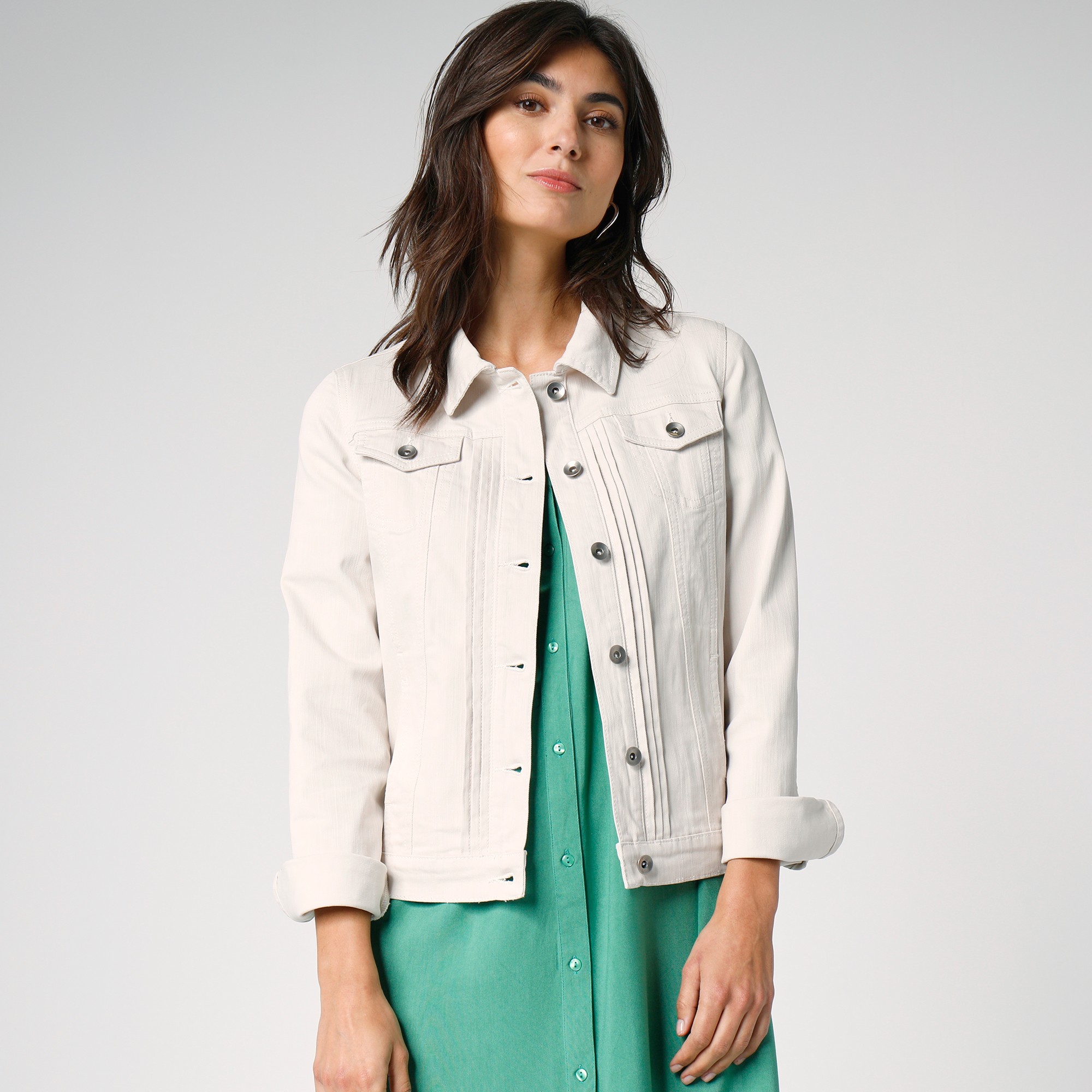 Veste Boutonnée Plis Fantaisie - Blancheporte