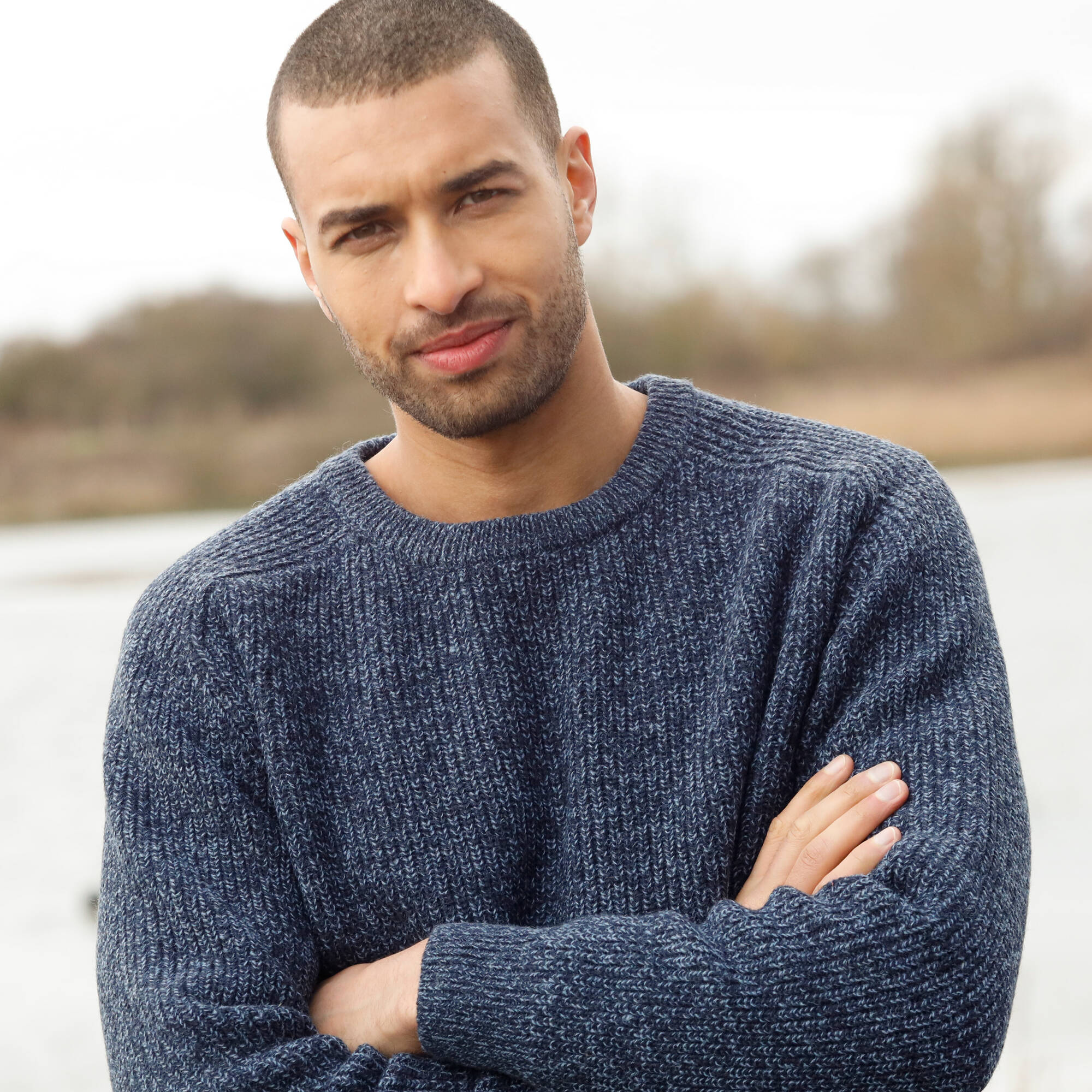 Pull col rond manches marteau ctes anglaises 30 laine - Blancheporte 40 €