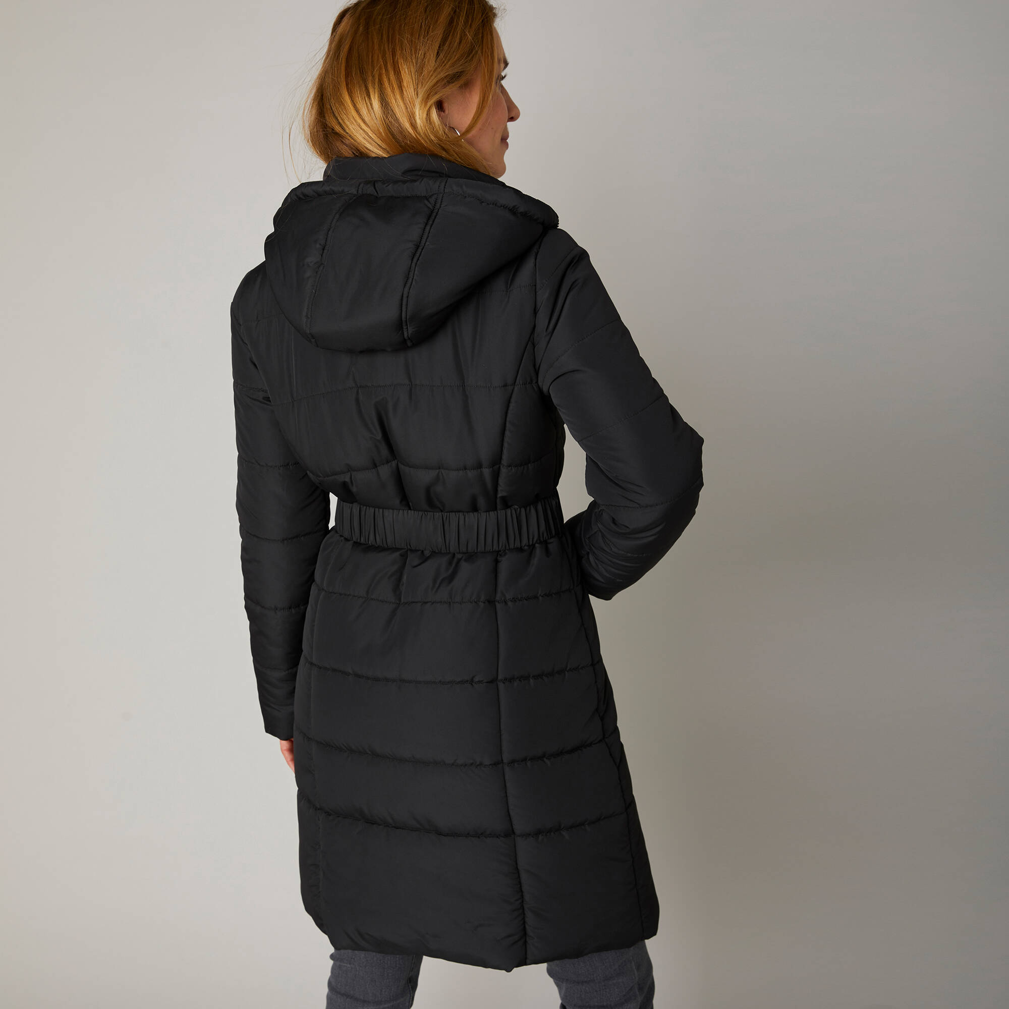 Doudoune longue ceinturee noir Blancheporte