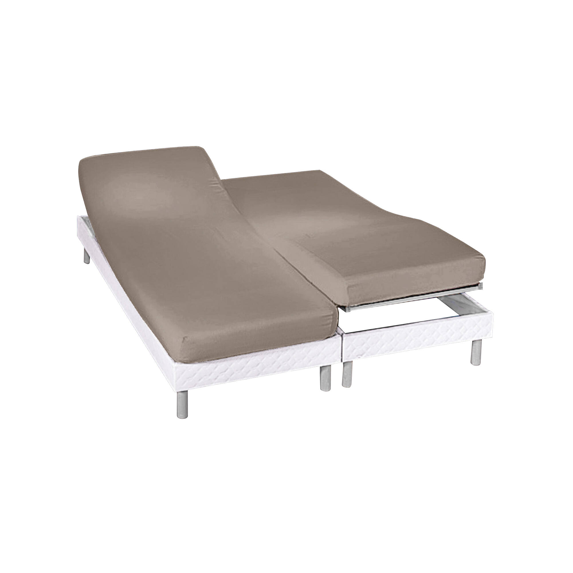 Drap-housse uni sommier articulé flanelle bonnets 26 cm - Blancheporte