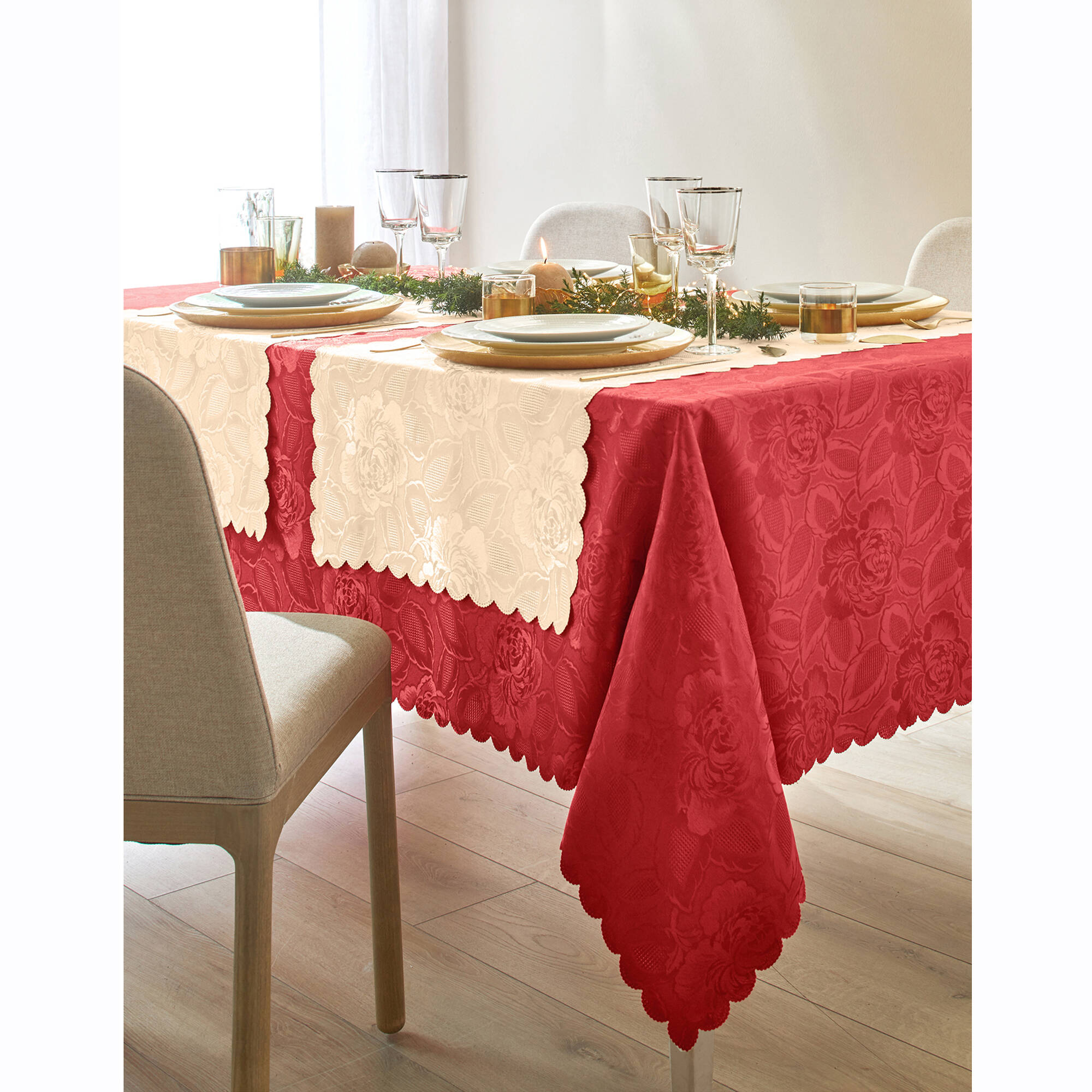 Nappe jacquard damassé - Blancheporte