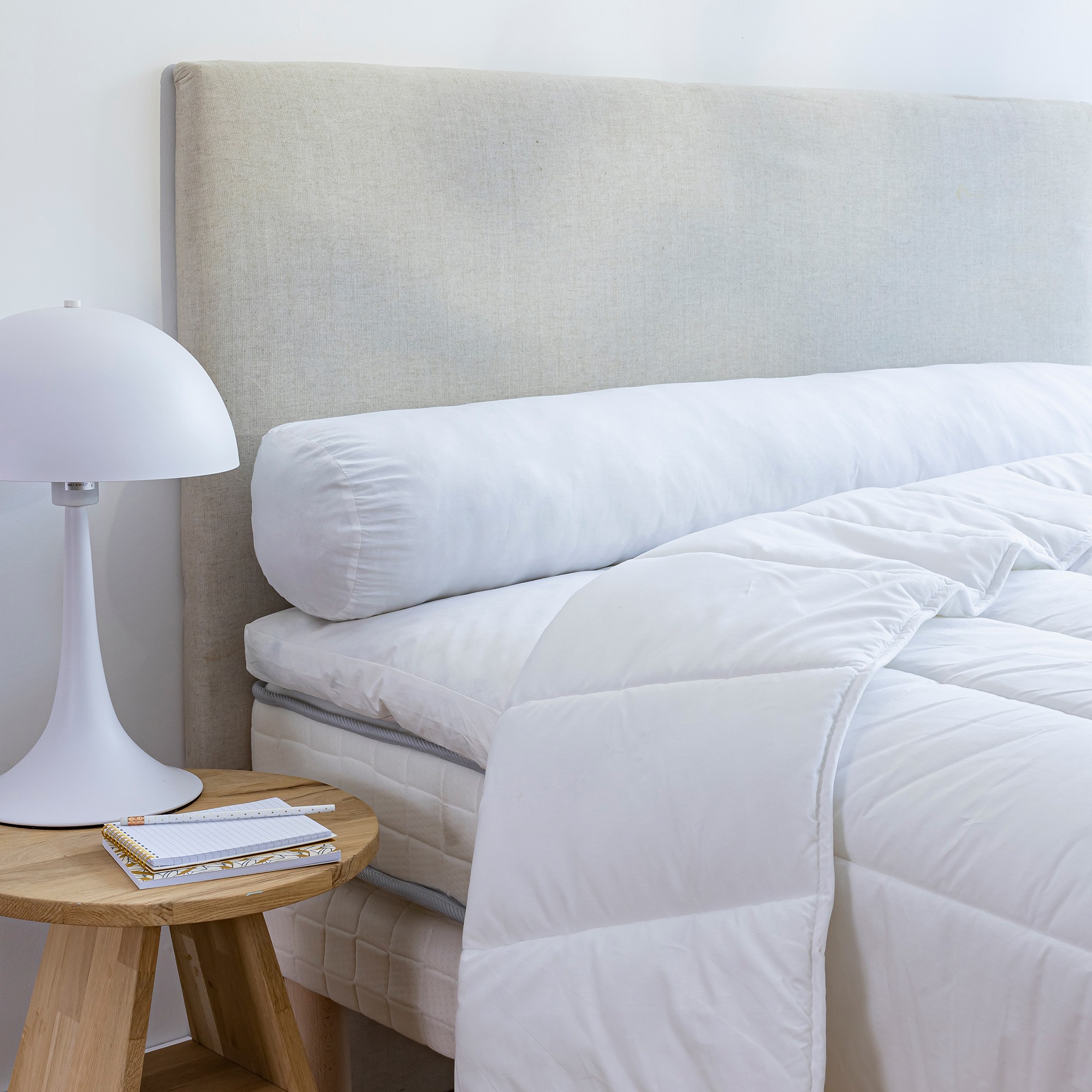 Traversin coton microgel ferme - Traversin : 160cm - Blanc - Colas Normand