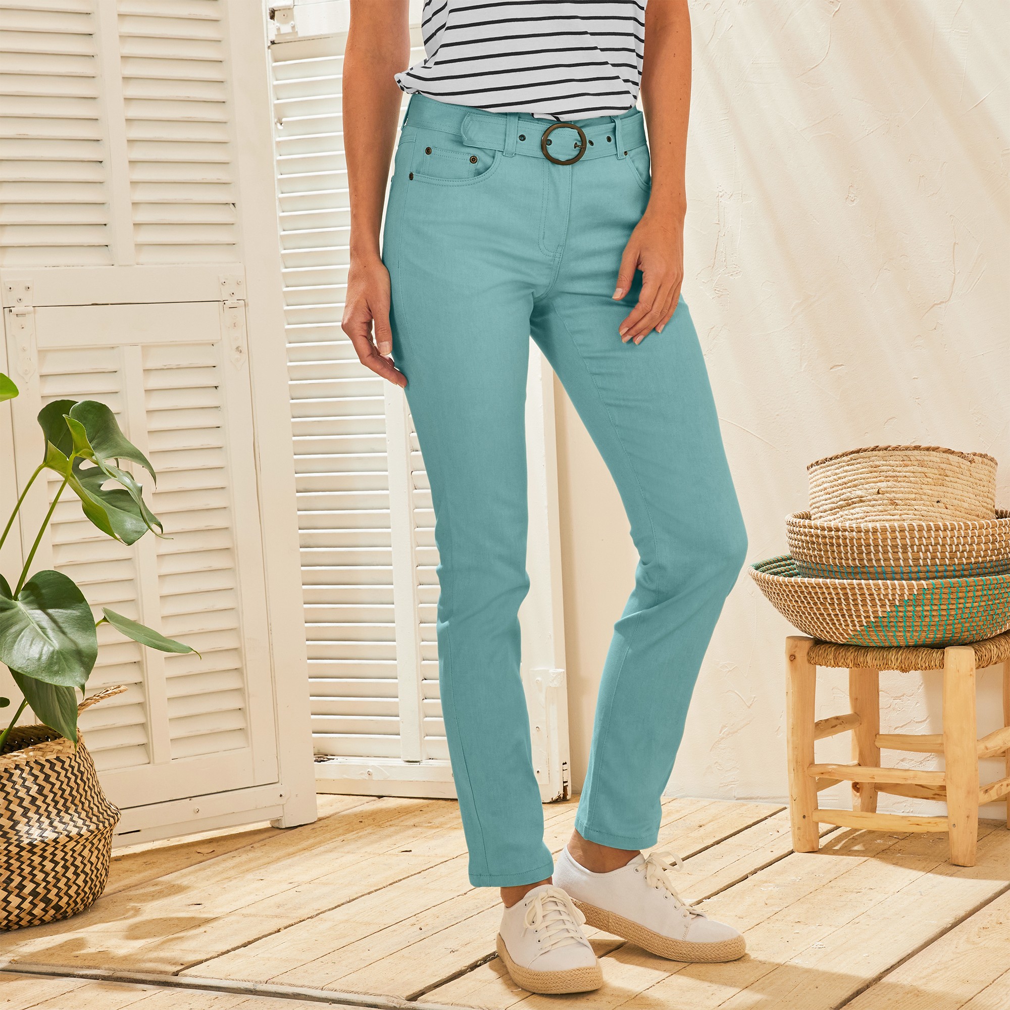Pantalon hot sale blanche porte