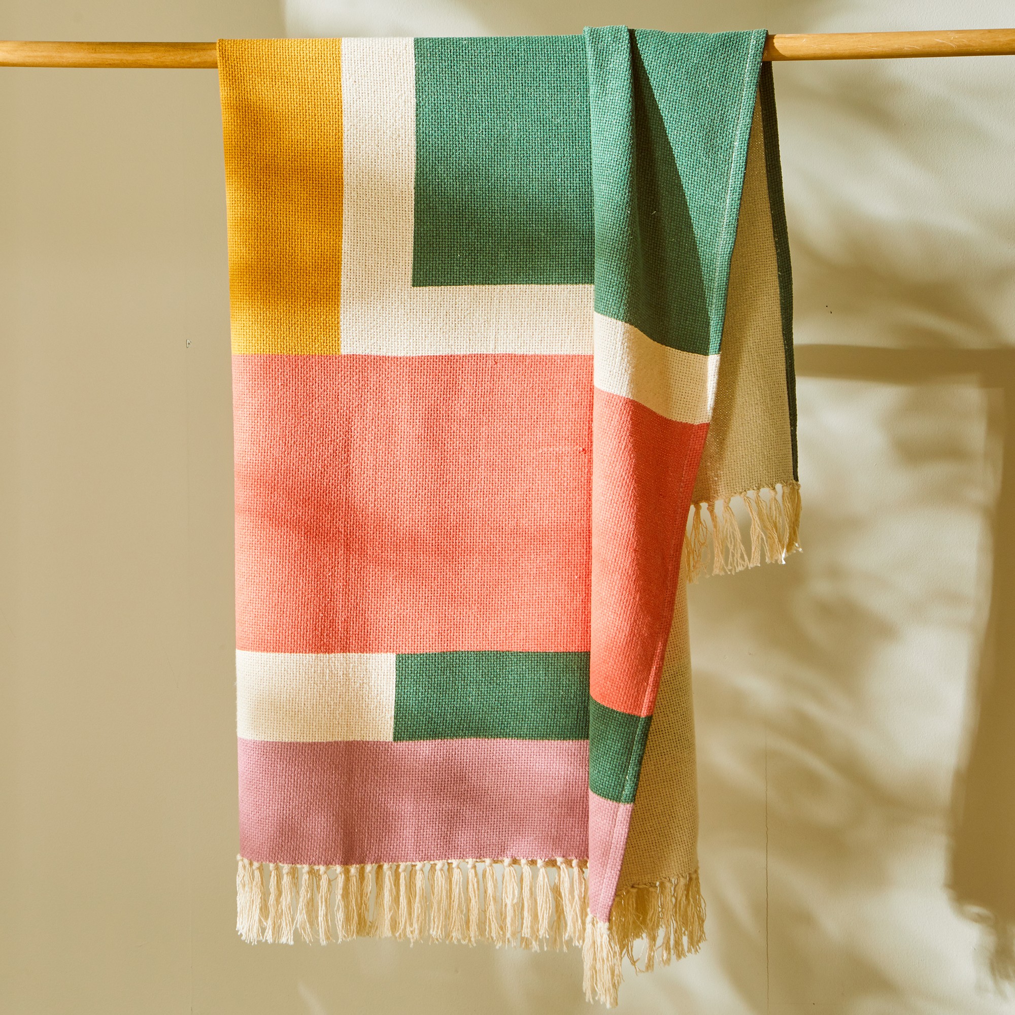 Jeté De Fauteuil Imprimé Color Block Coton - Blancheporte