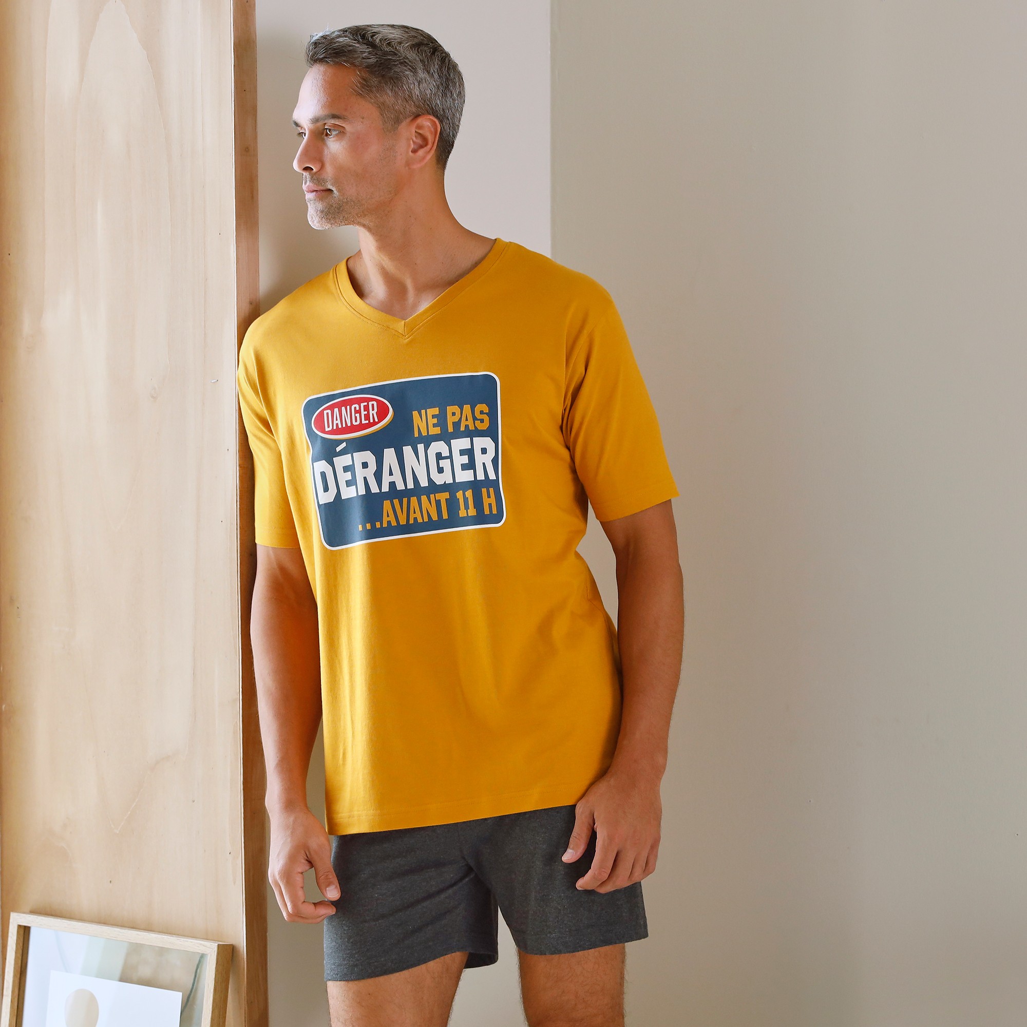 Pyjama Short Col V À Message - Blancheporte