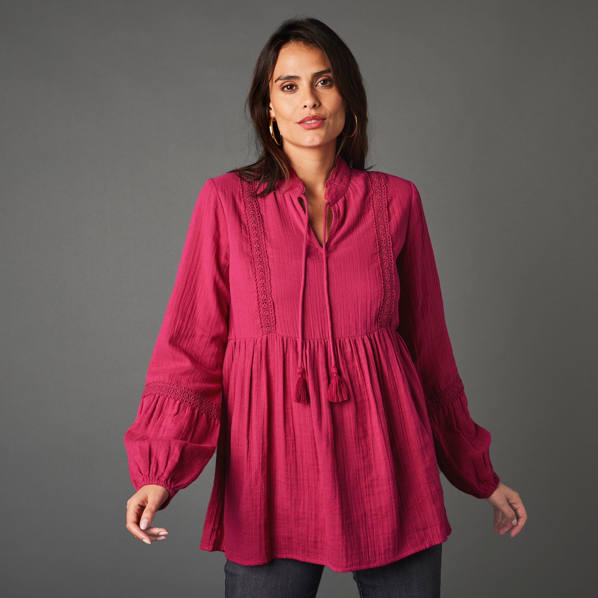 Tunique Fluide Broderie Anglaise - Blancheporte