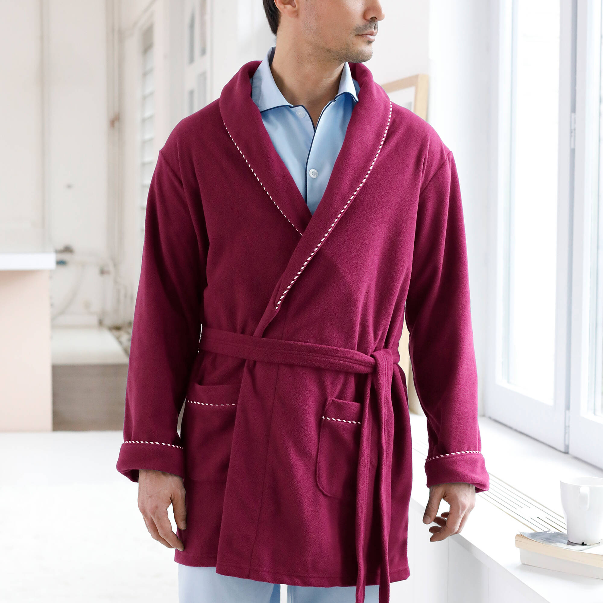 Blancheporte Robe de chambre courte maille polaire