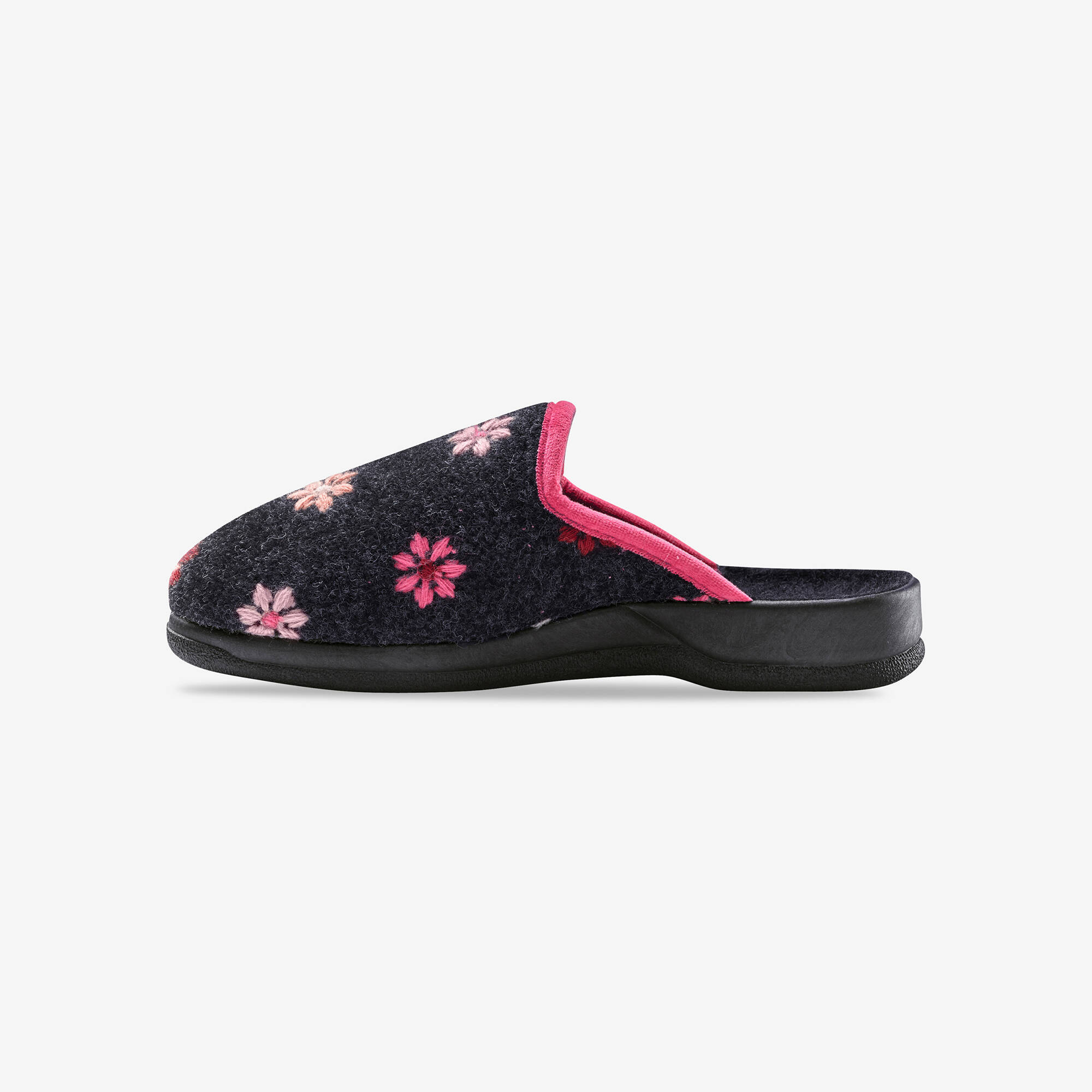 Chaussons mules - brods fleurs - Blancheporte 25 €