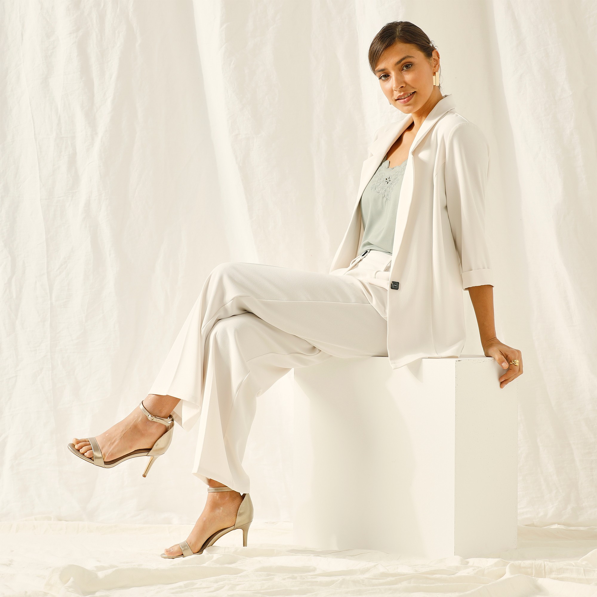 Veste Manches 3/4, Crêpe Fluide - Blancheporte