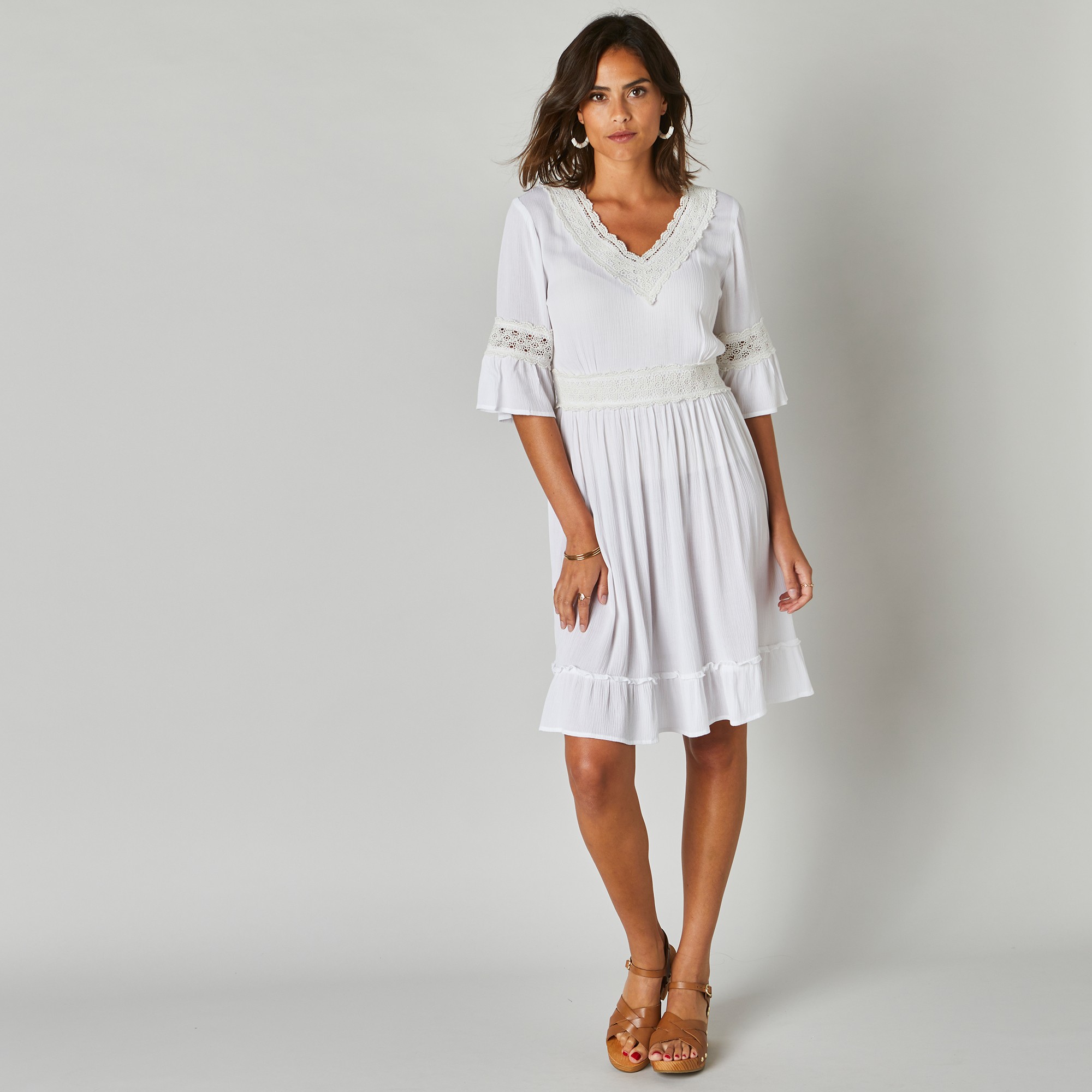 Robe macramé blanche hotsell porte