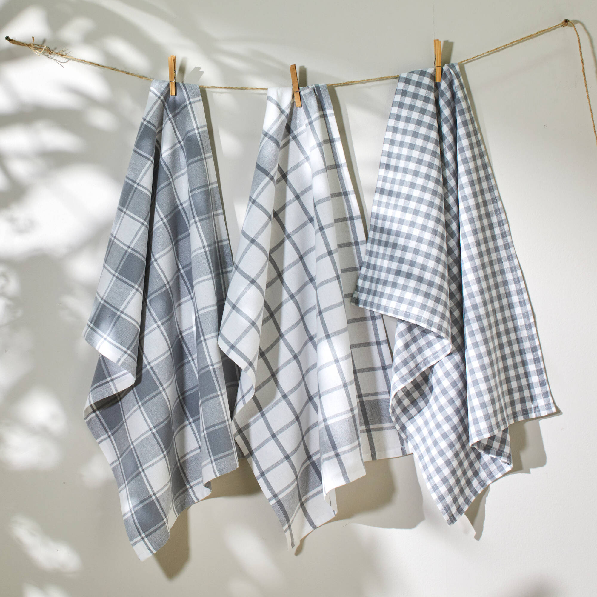 Torchon carreaux coton tissé teint - lot de 3 - Blancheporte