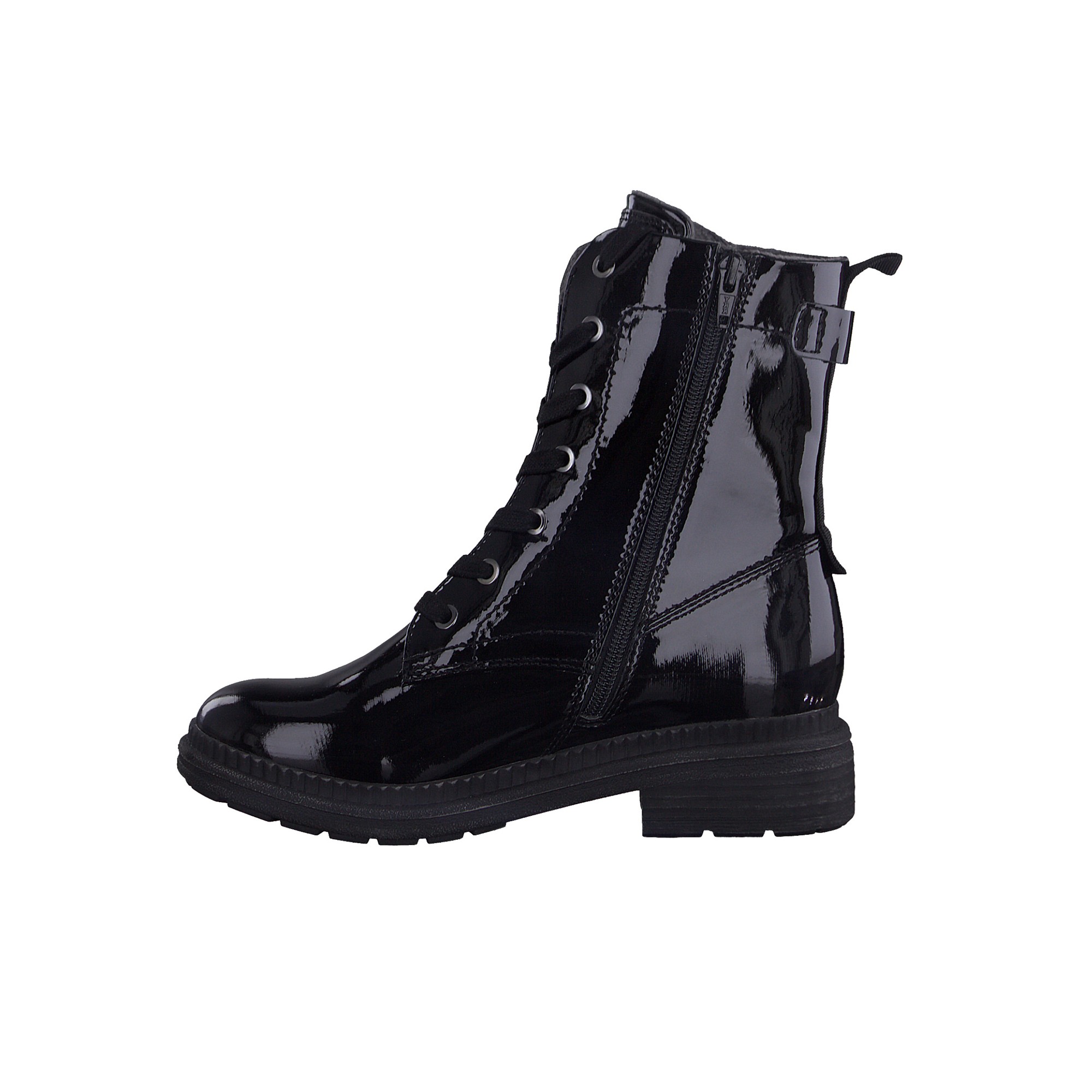 Bottines lacets vernis noir 2025