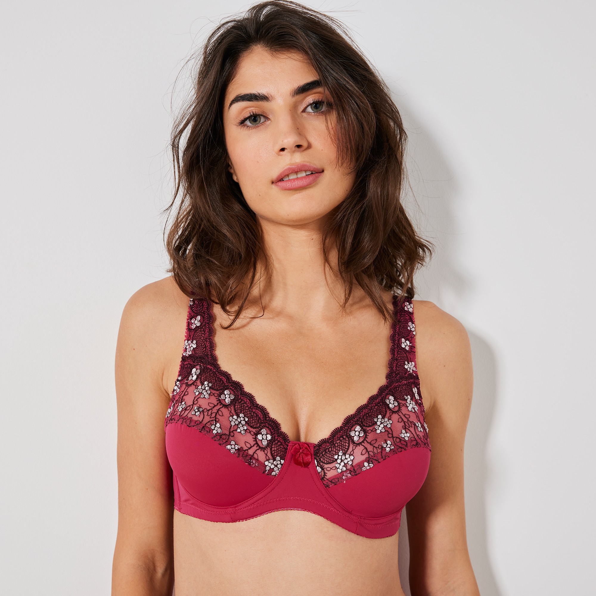 Soutien-gorge grand maintien microfibre Caminata - avec armatures - 130G - Rouge - Confidence Linger