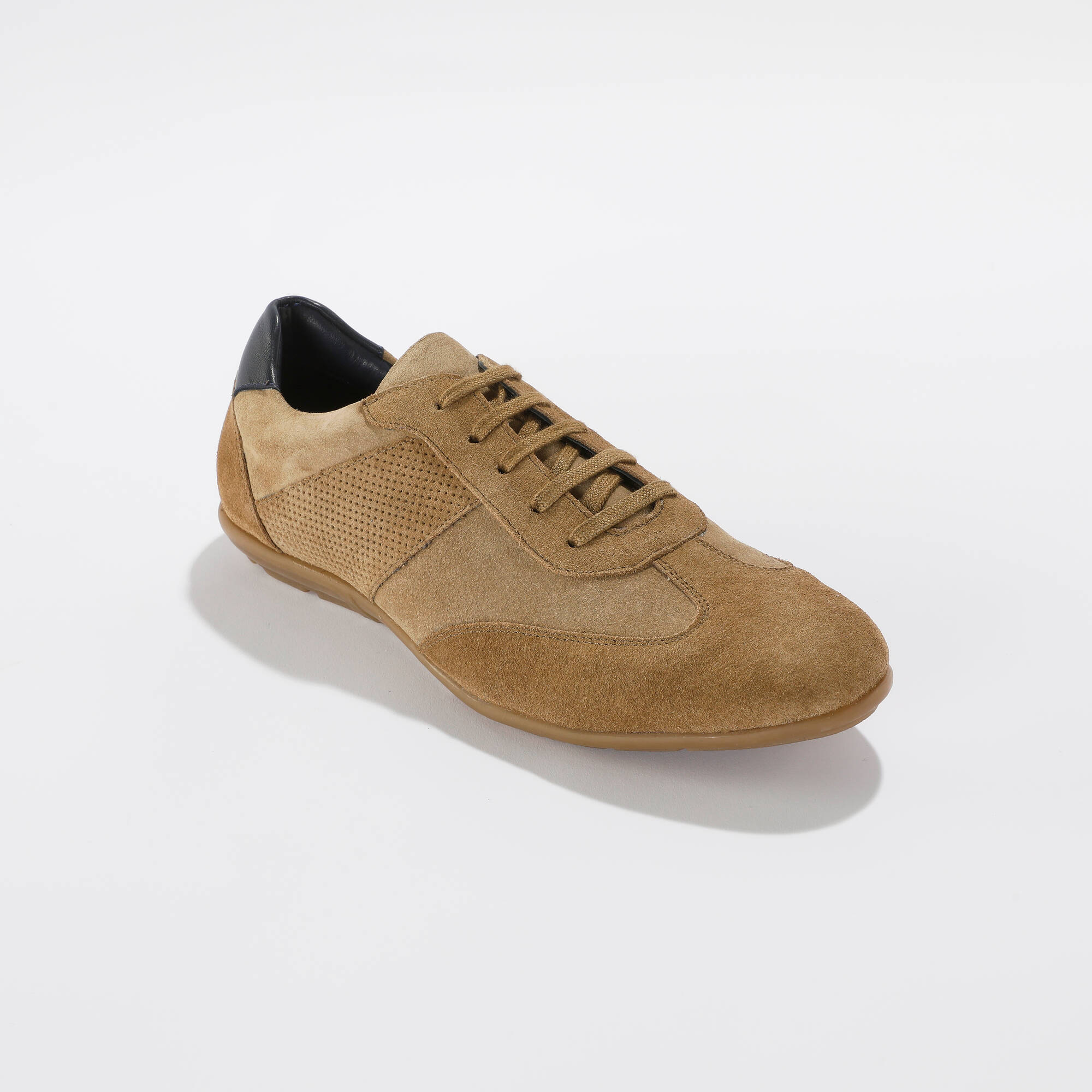 Derbies cuir à lacets détails perforés - Blancheporte