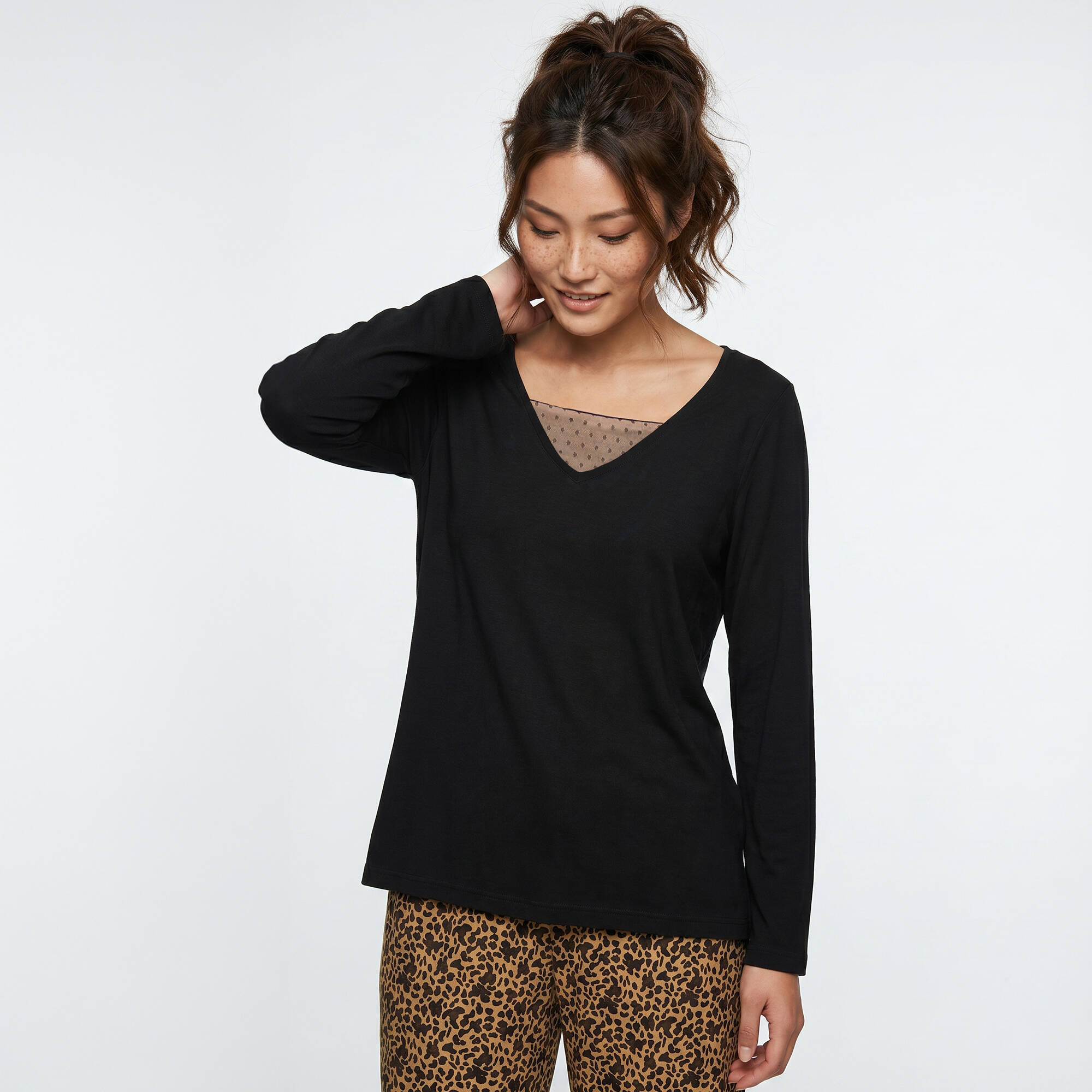 Pyjama pantalon dtails plumetis - imprim lopard - Blancheporte 33$