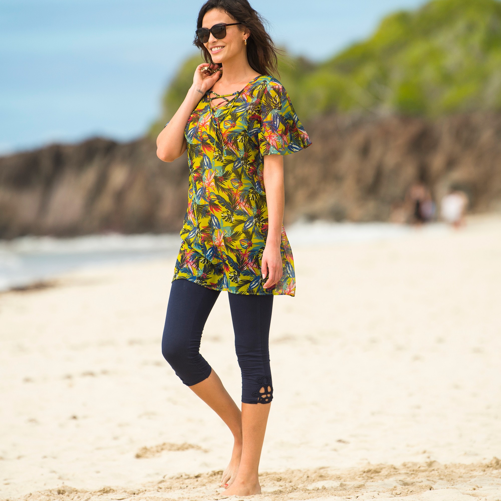 Tunique de new arrivals plage blanche porte