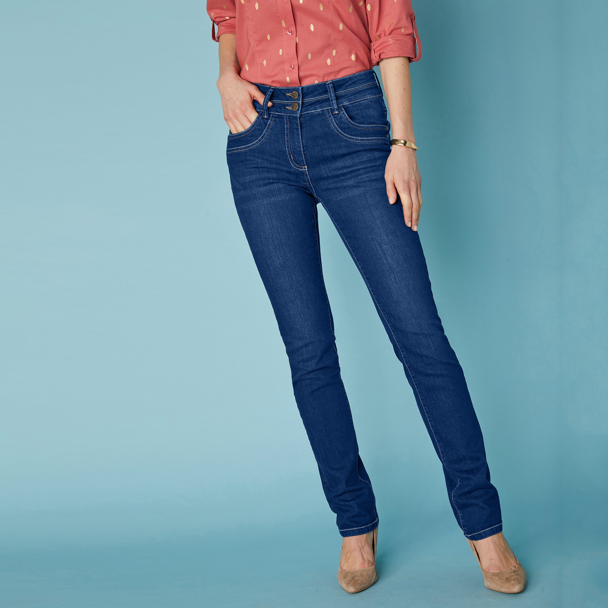 Jean Droit Délavé Stretch - Blancheporte