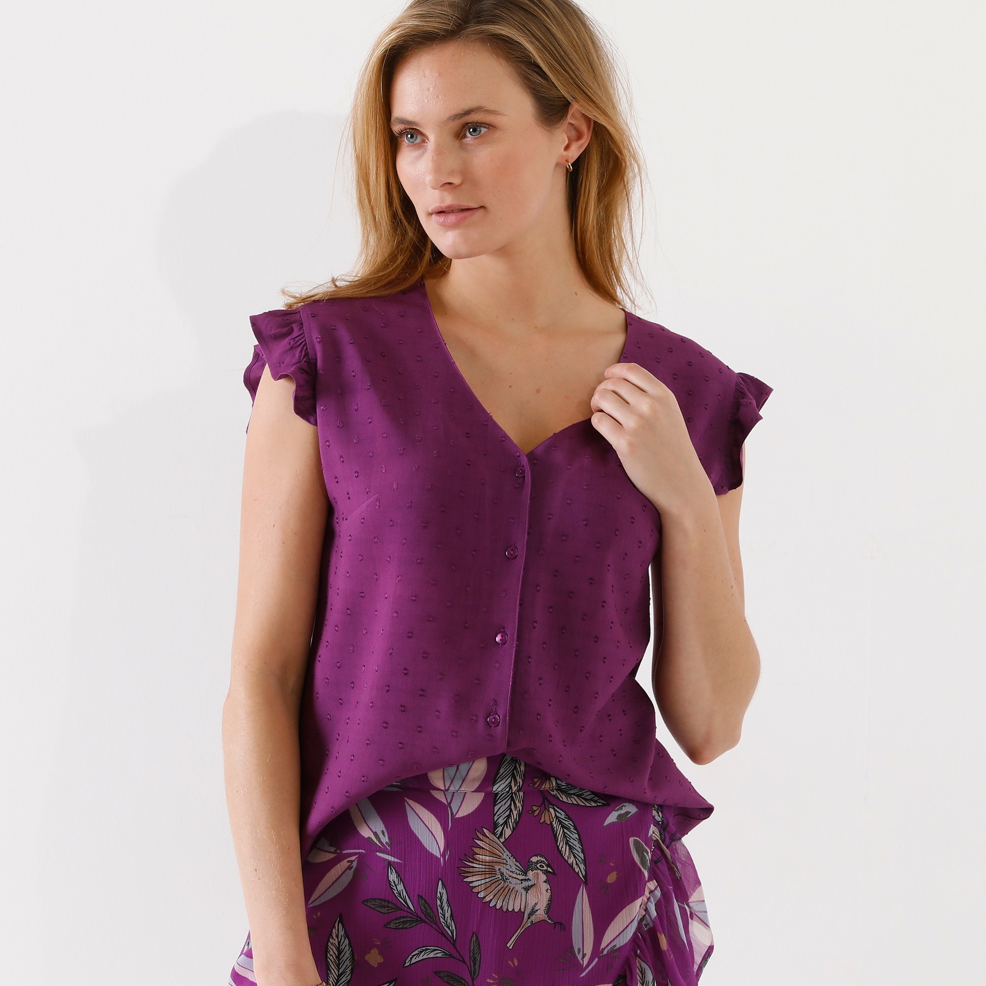 Blouse Boutonnée Plumetis - Blancheporte