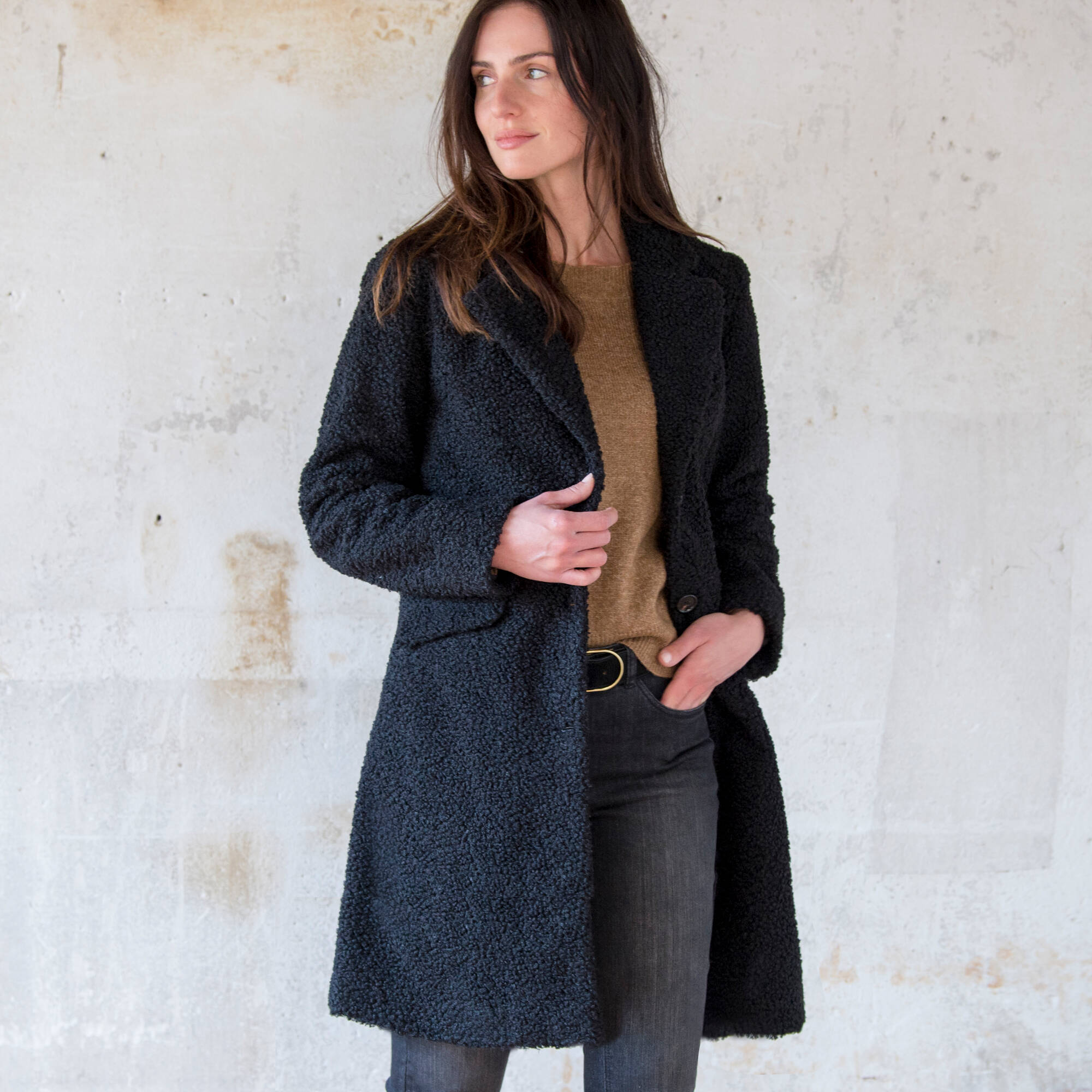 Veste Bouclette Femme Grise Et Noire - Taille 42 - Marque Des Si Belles - Occasion Très Bon état